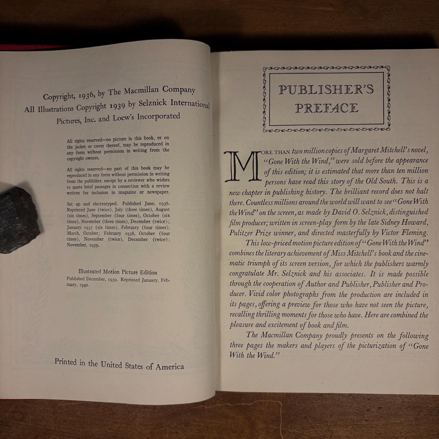 Gone with the Wind / Margaret Mitchell (1940) Vintage Hardcover Book