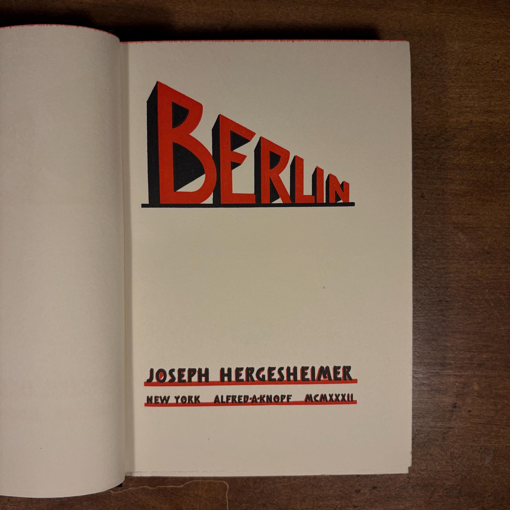 First Printing - Berlin / Joseph Hergesheimer (1932) Vintage Hardcover Book