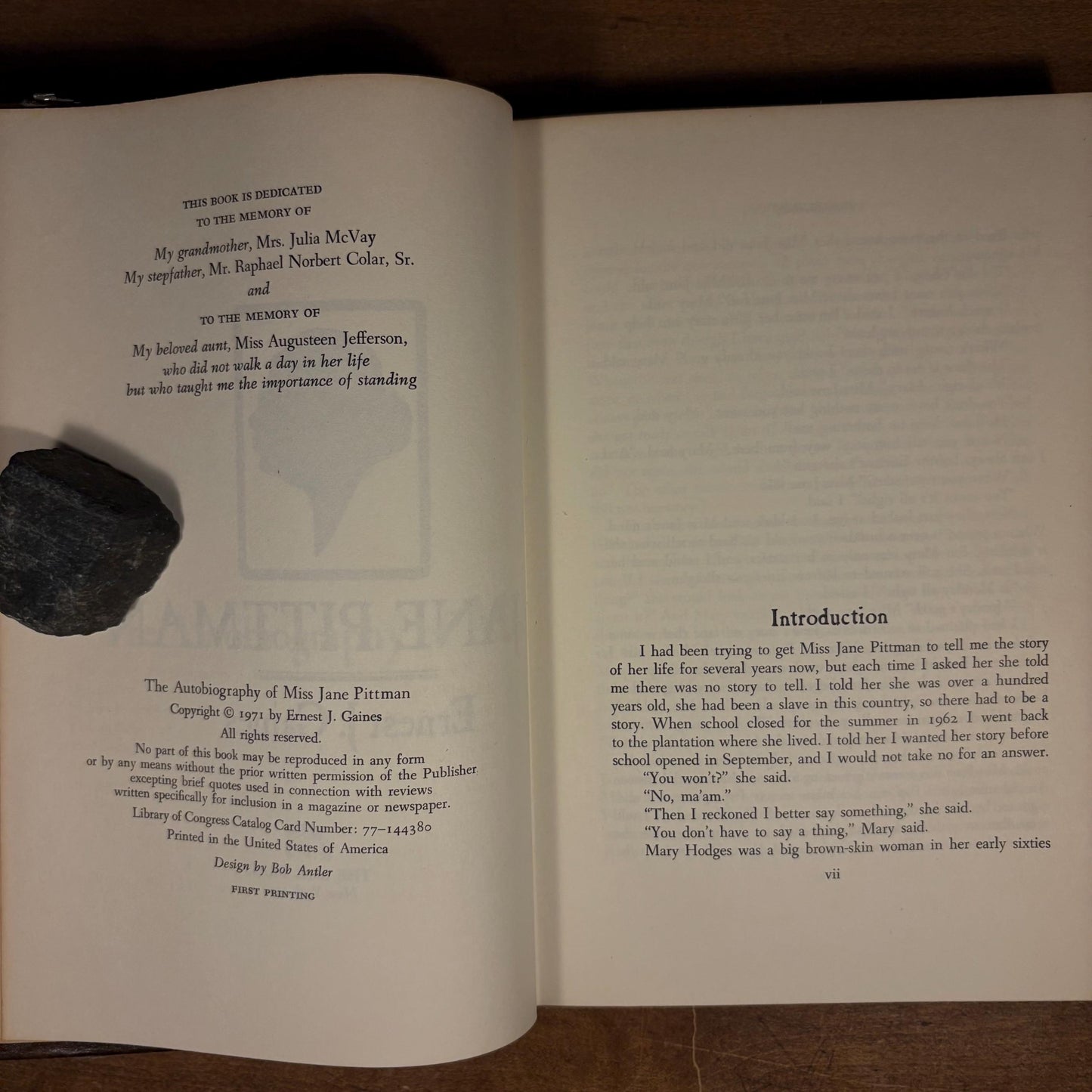 First Printing - The Autobiography of Miss Jane Pittman / Ernest Gaines (1971) Vintage Hardcover Book