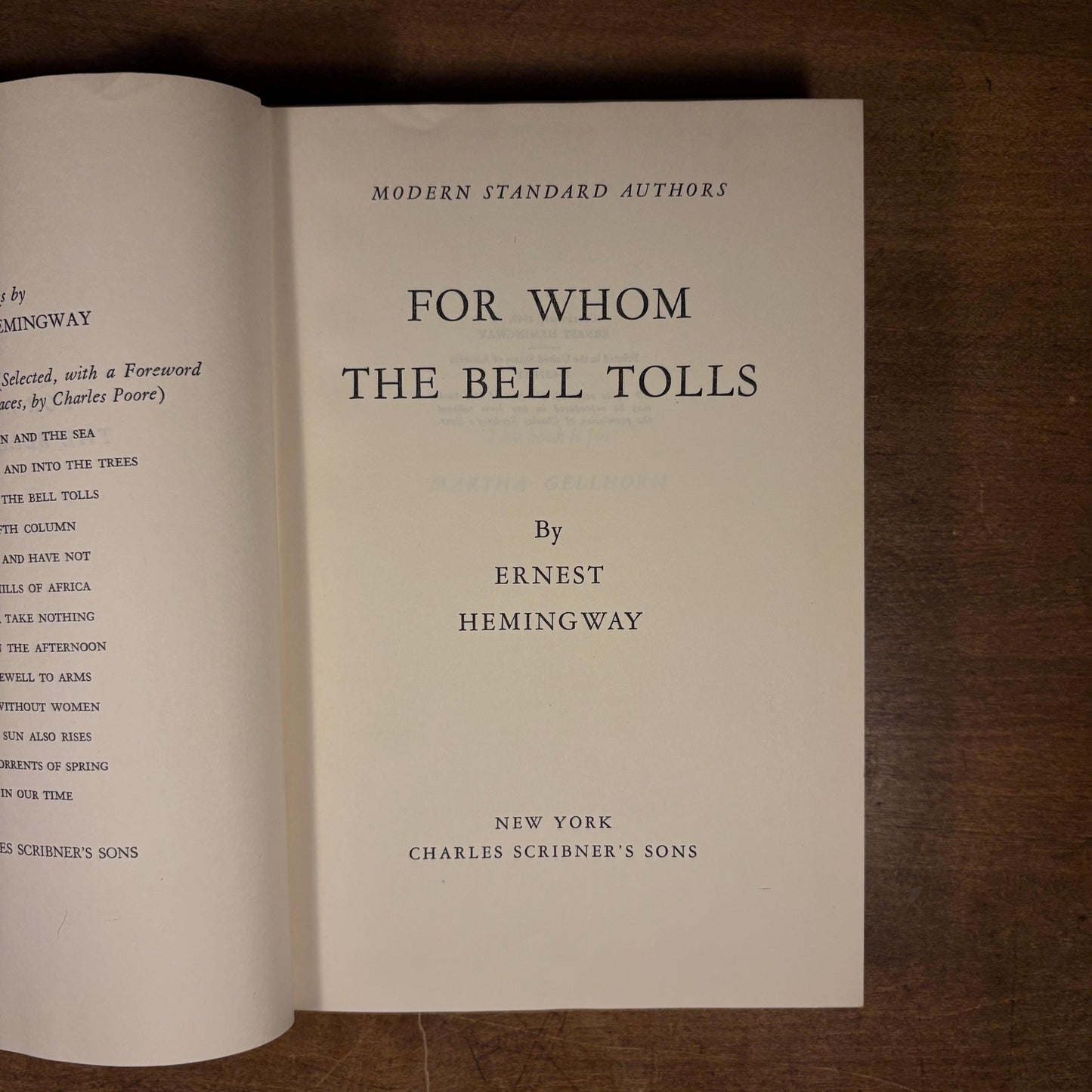For Whom the Bell Tolls / Ernest Hemingway (1957) Vintage Hardcover Book
