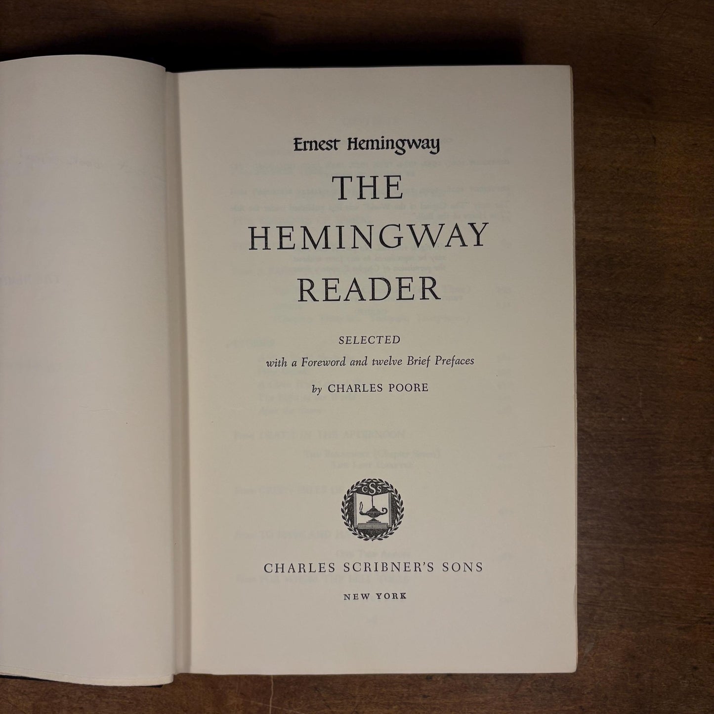 The Hemingway Reader / Ernest Hemingway (1957) Vintage Hardcover Book