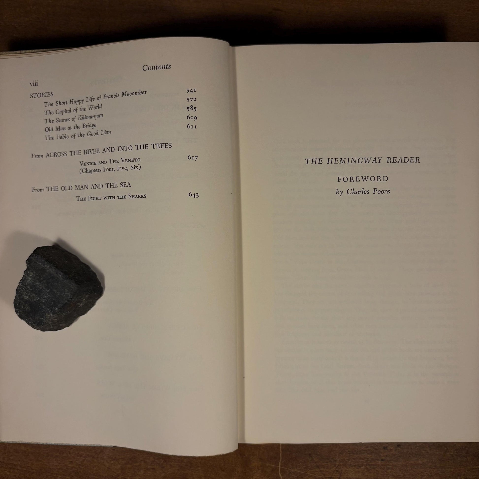 The Hemingway Reader / Ernest Hemingway (1957) Vintage Hardcover Book