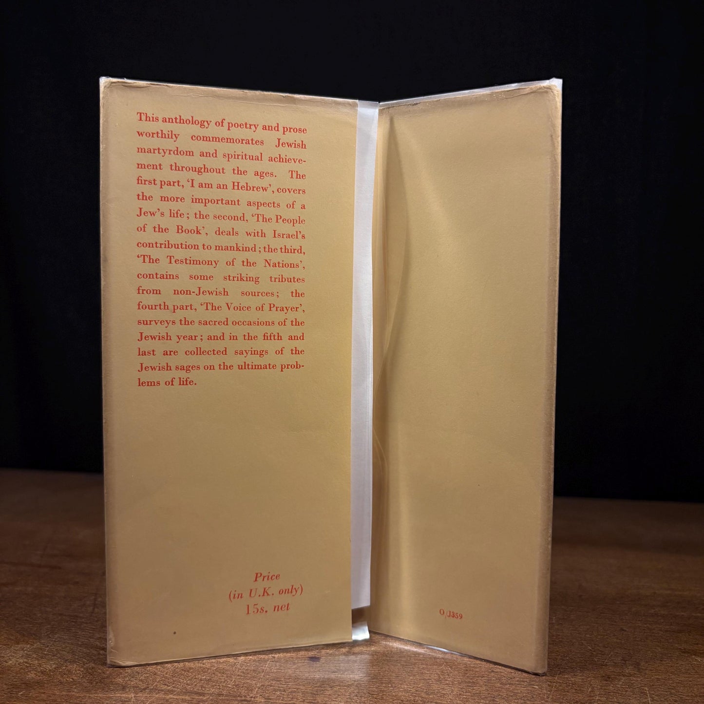 A Book of Jewish Thoughts / J. H. Hertz (1940s) Vintage Hardcover Book