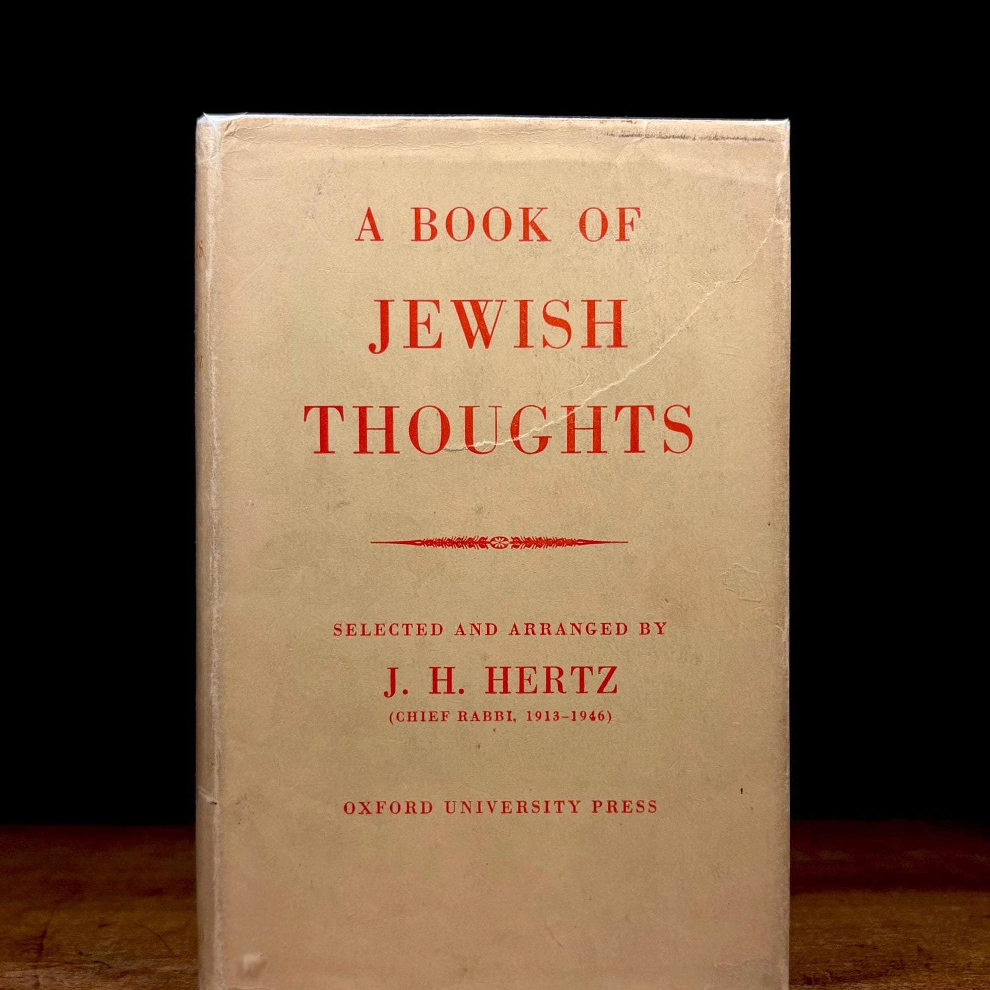 A Book of Jewish Thoughts / J. H. Hertz (1940s) Vintage Hardcover Book