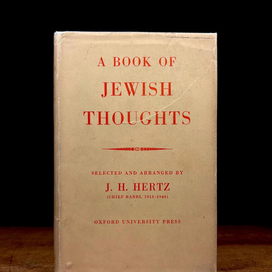 A Book of Jewish Thoughts / J. H. Hertz (1940s) Vintage Hardcover Book