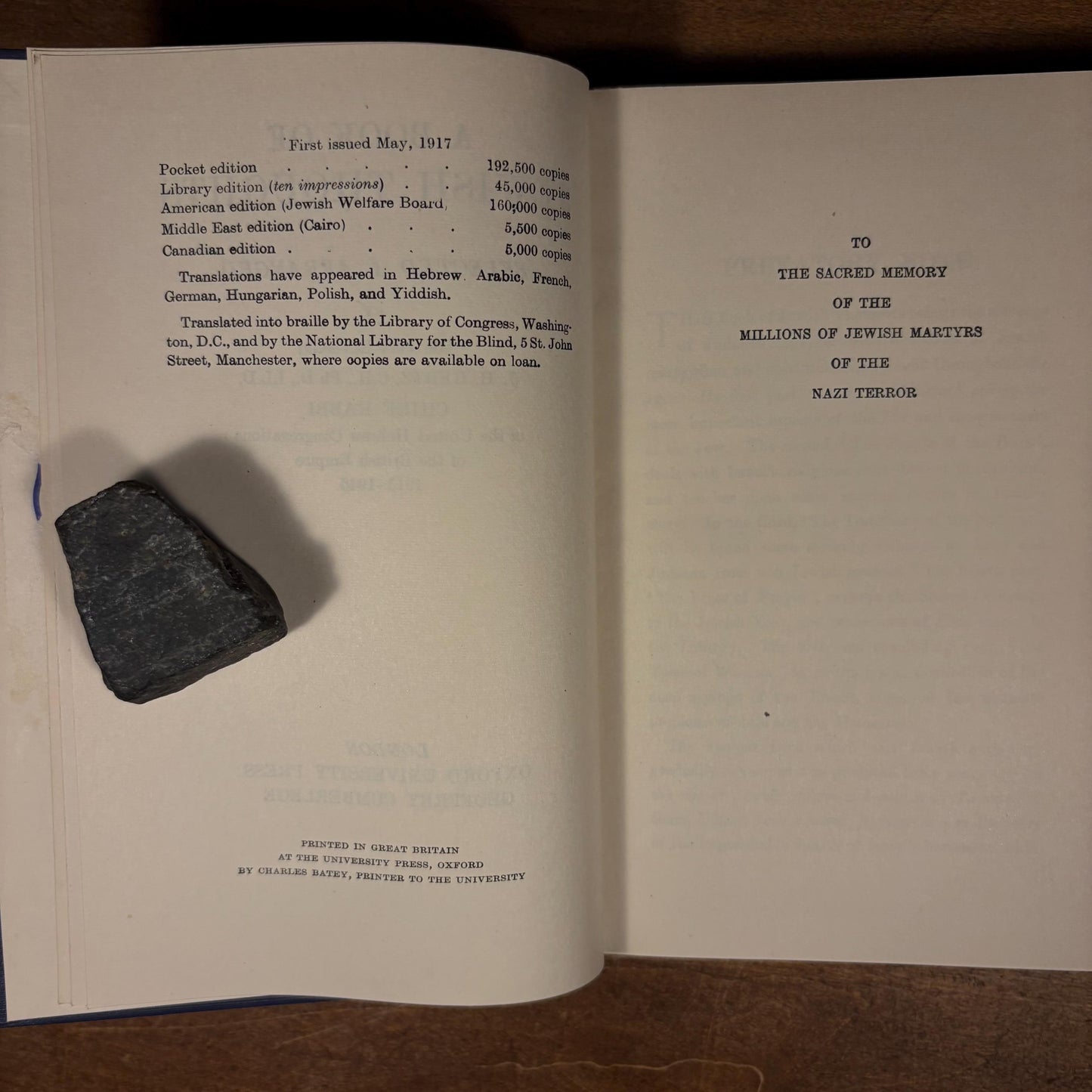 A Book of Jewish Thoughts / J. H. Hertz (1940s) Vintage Hardcover Book