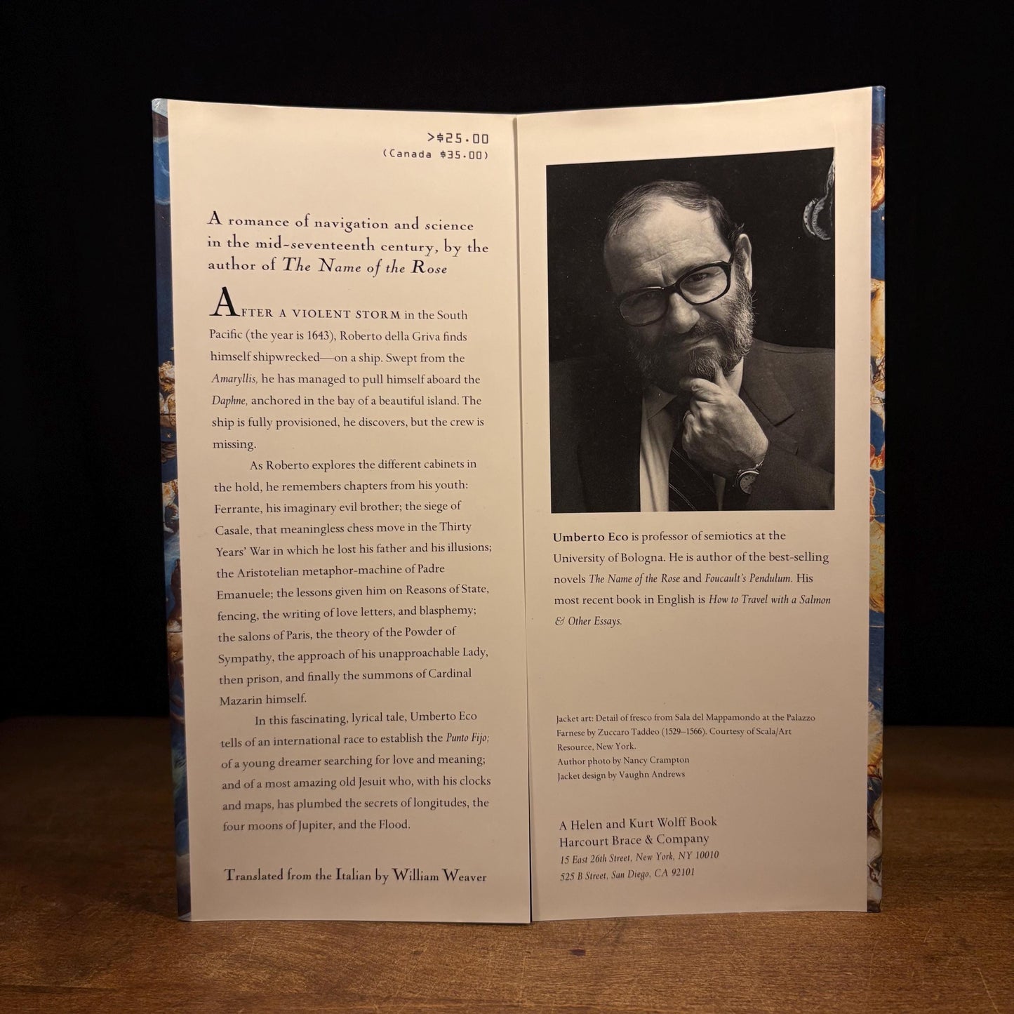 First US Printing - The Island of the Day Belore / Umberto Eco (1995) Vintage Hardcover Book