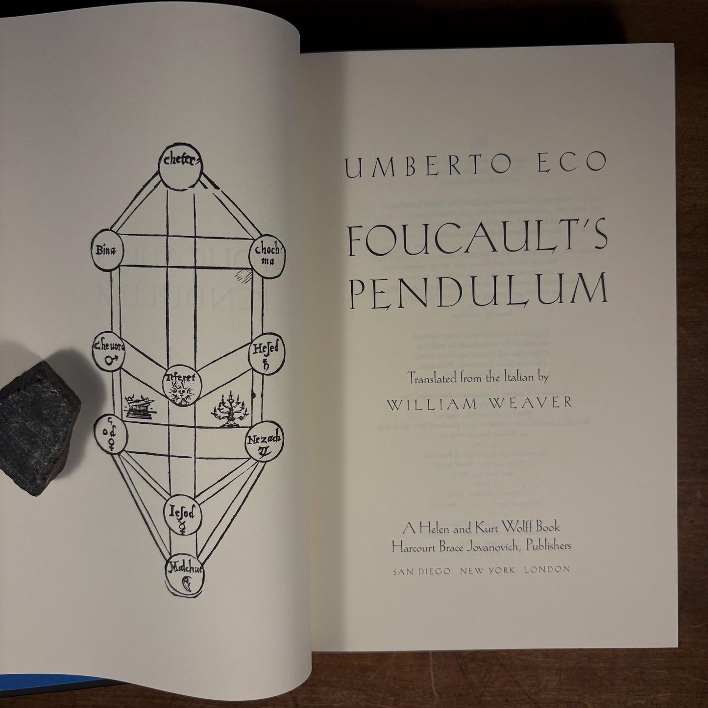 First US Printing - Foucault’s Pendulum / Umberto Eco (1989) Vintage Hardcover Book