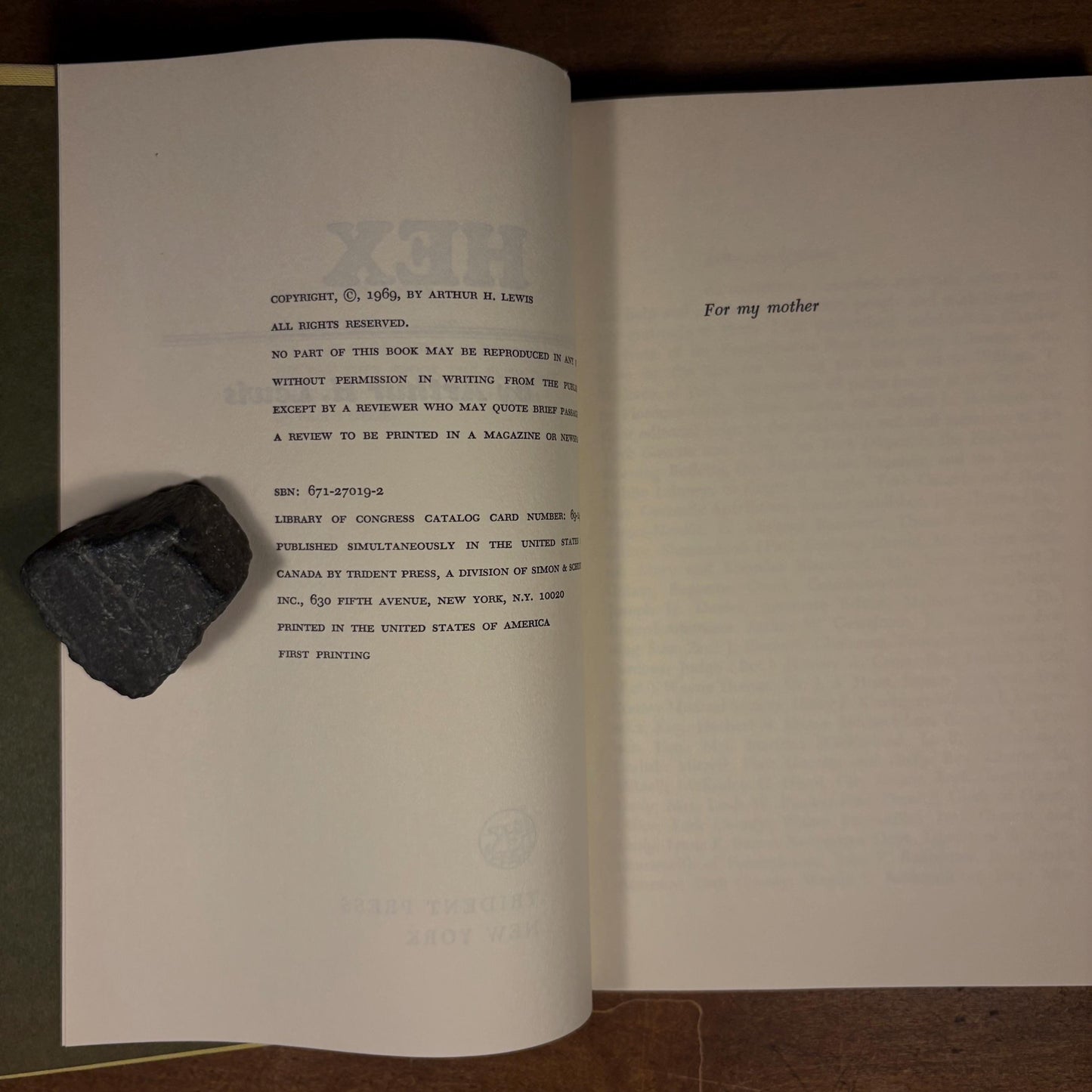 First Printing - Hex / Arthur Lewis (1969) Vintage Hardcover Book