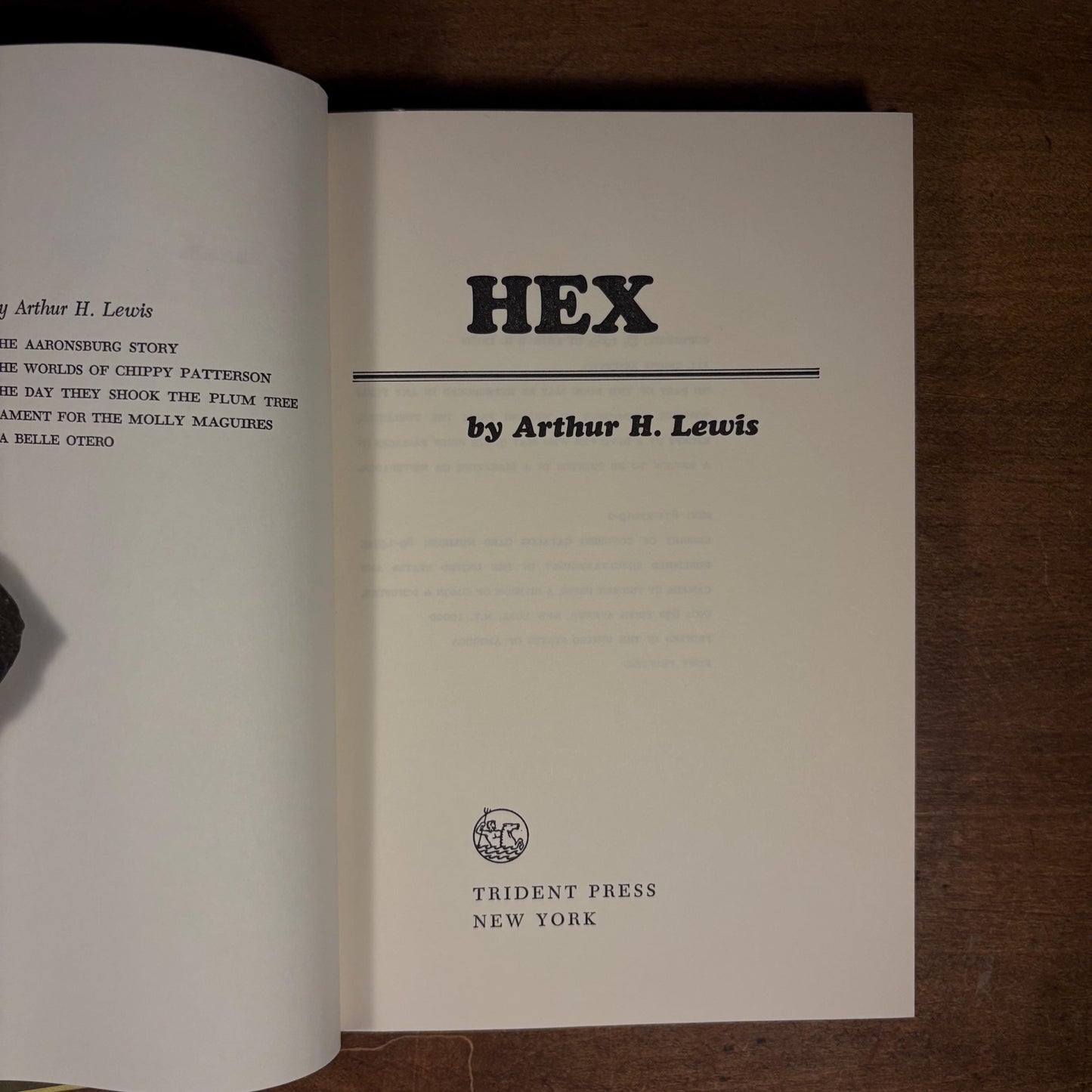 First Printing - Hex / Arthur Lewis (1969) Vintage Hardcover Book