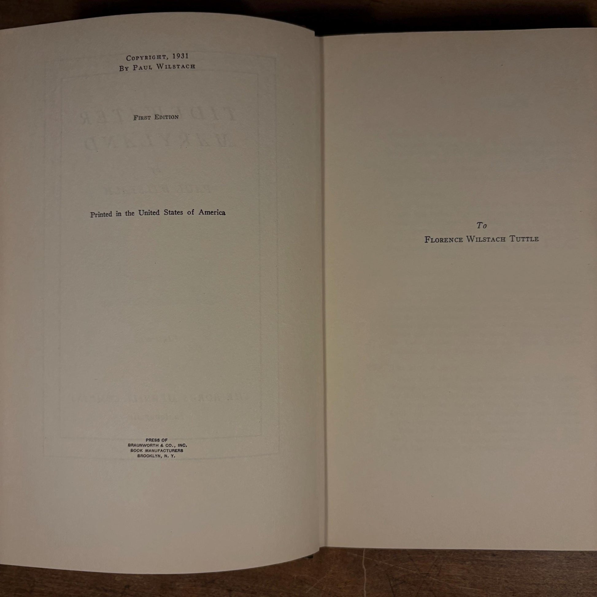 First Printing - Tidewater Maryland / Paul Wilstach (1931) Vintage Hardcover Book