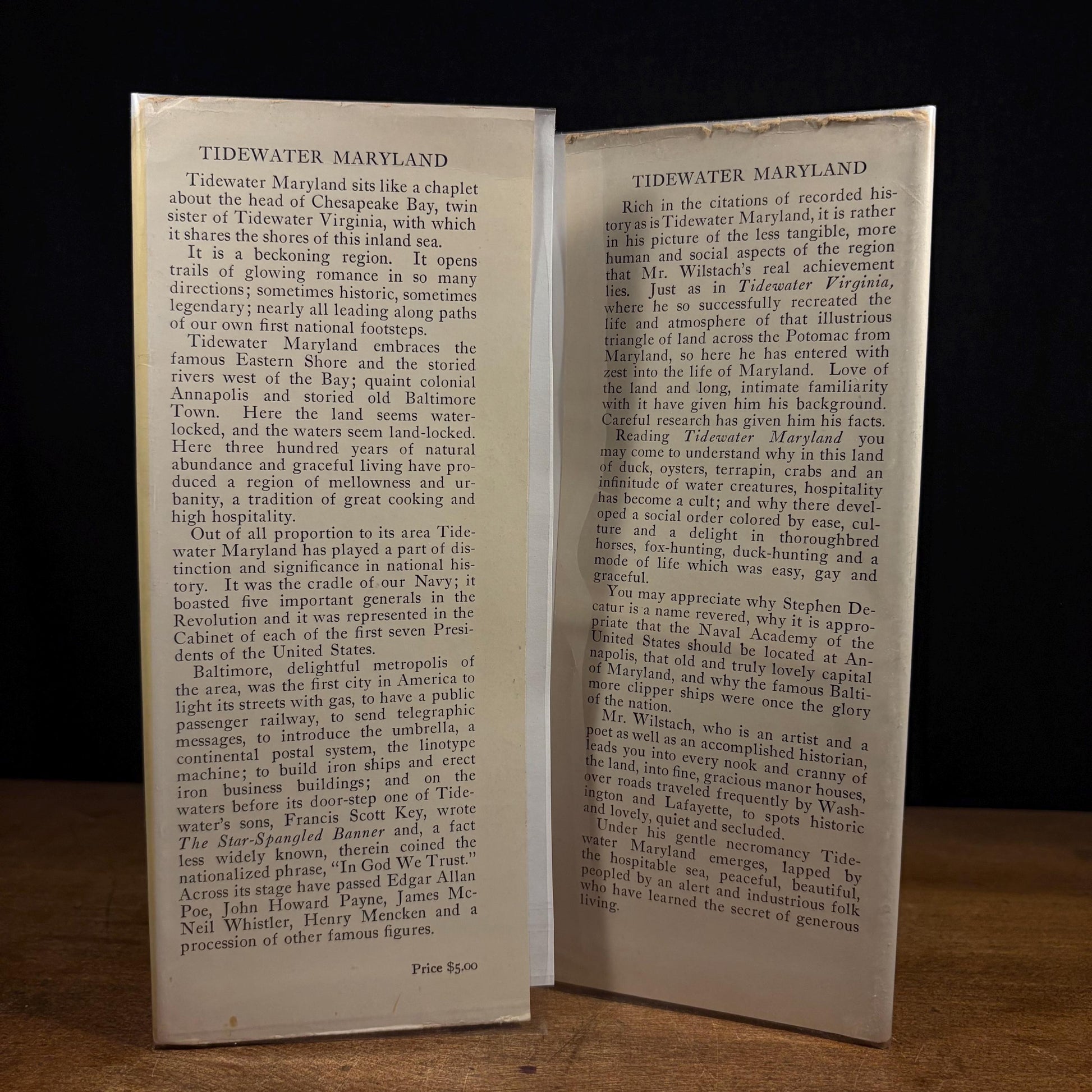 First Printing - Tidewater Maryland / Paul Wilstach (1931) Vintage Hardcover Book