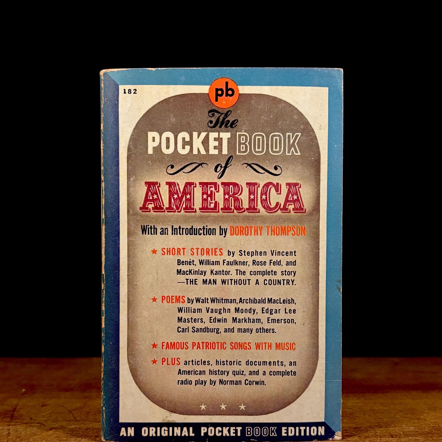 The Pocket Book of America / Dorothy Thompson (1942) Vintage Paperback Book