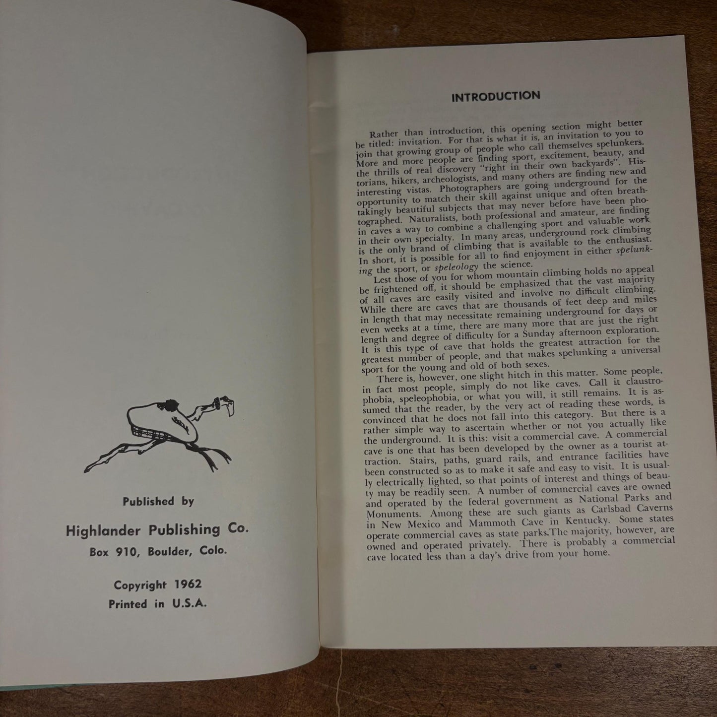 Introduction to Caving / John Thrailkill (1962) Vintage Paperback Book
