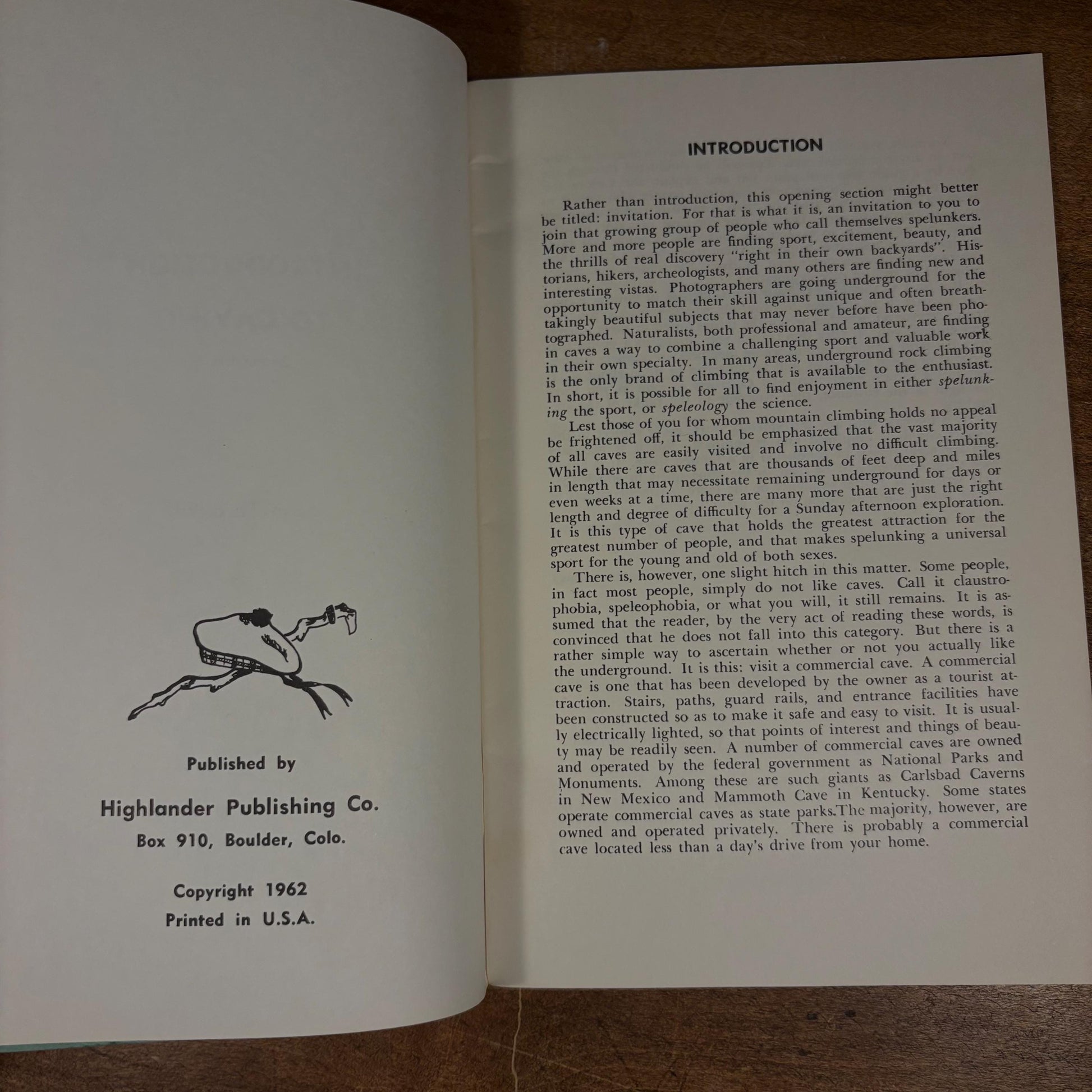 Introduction to Caving / John Thrailkill (1962) Vintage Paperback Book