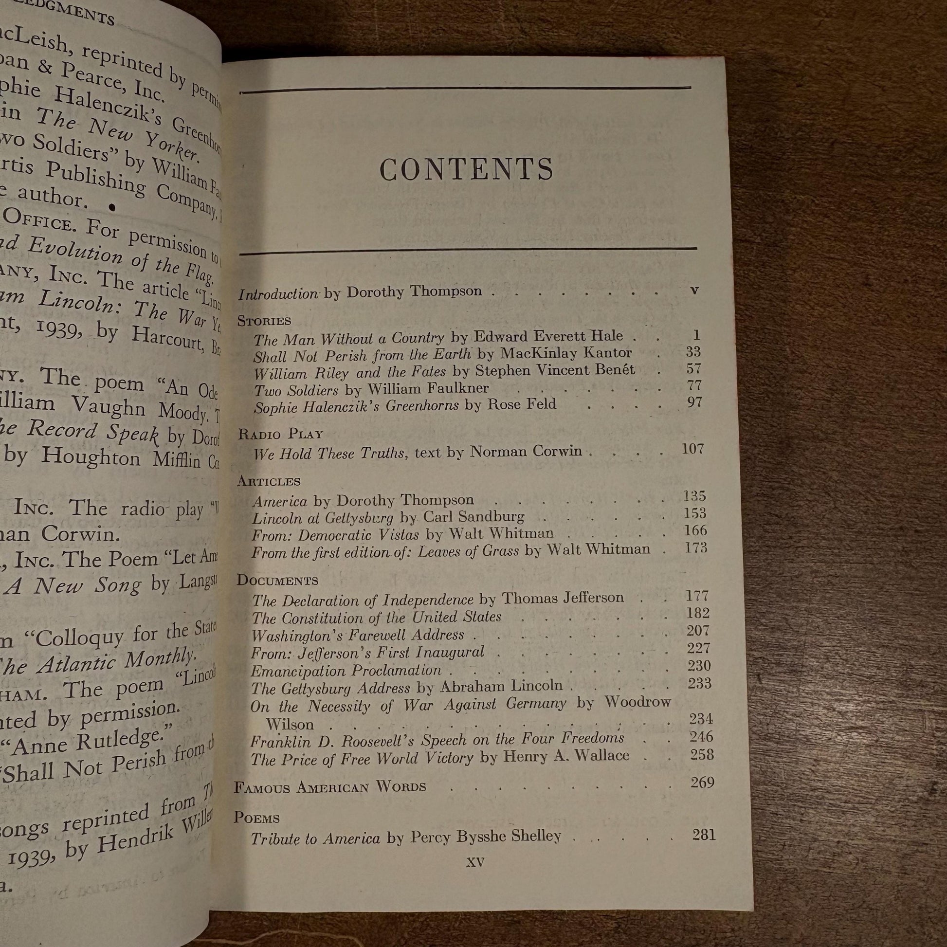 The Pocket Book of America / Dorothy Thompson (1942) Vintage Paperback Book