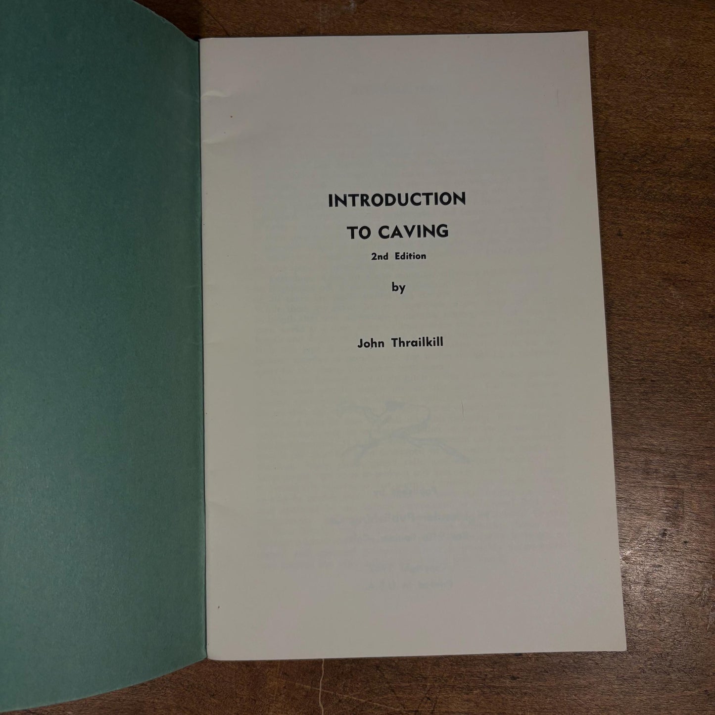 Introduction to Caving / John Thrailkill (1962) Vintage Paperback Book