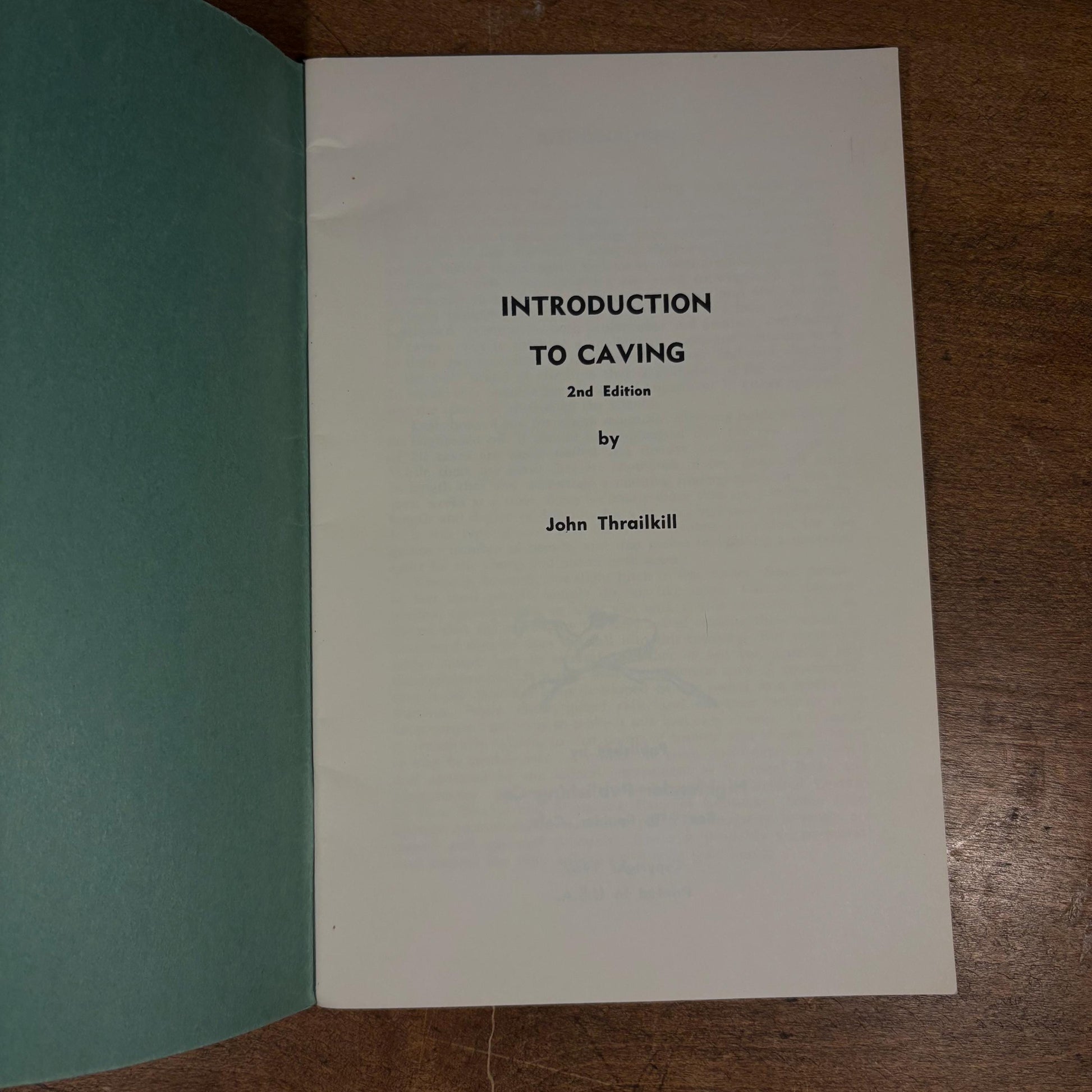 Introduction to Caving / John Thrailkill (1962) Vintage Paperback Book