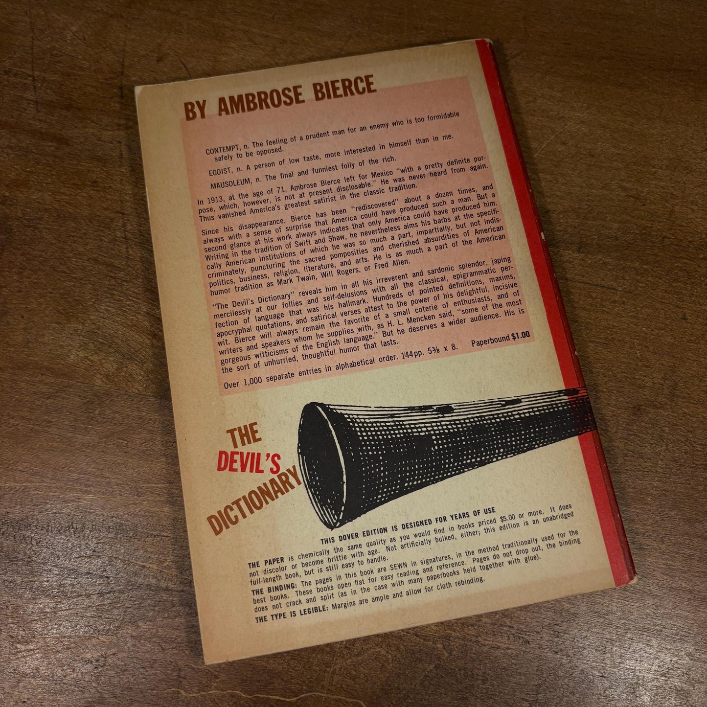 The Devil’s Dictionary / Ambrose Bierce (1958) Vintage Paperback Book
