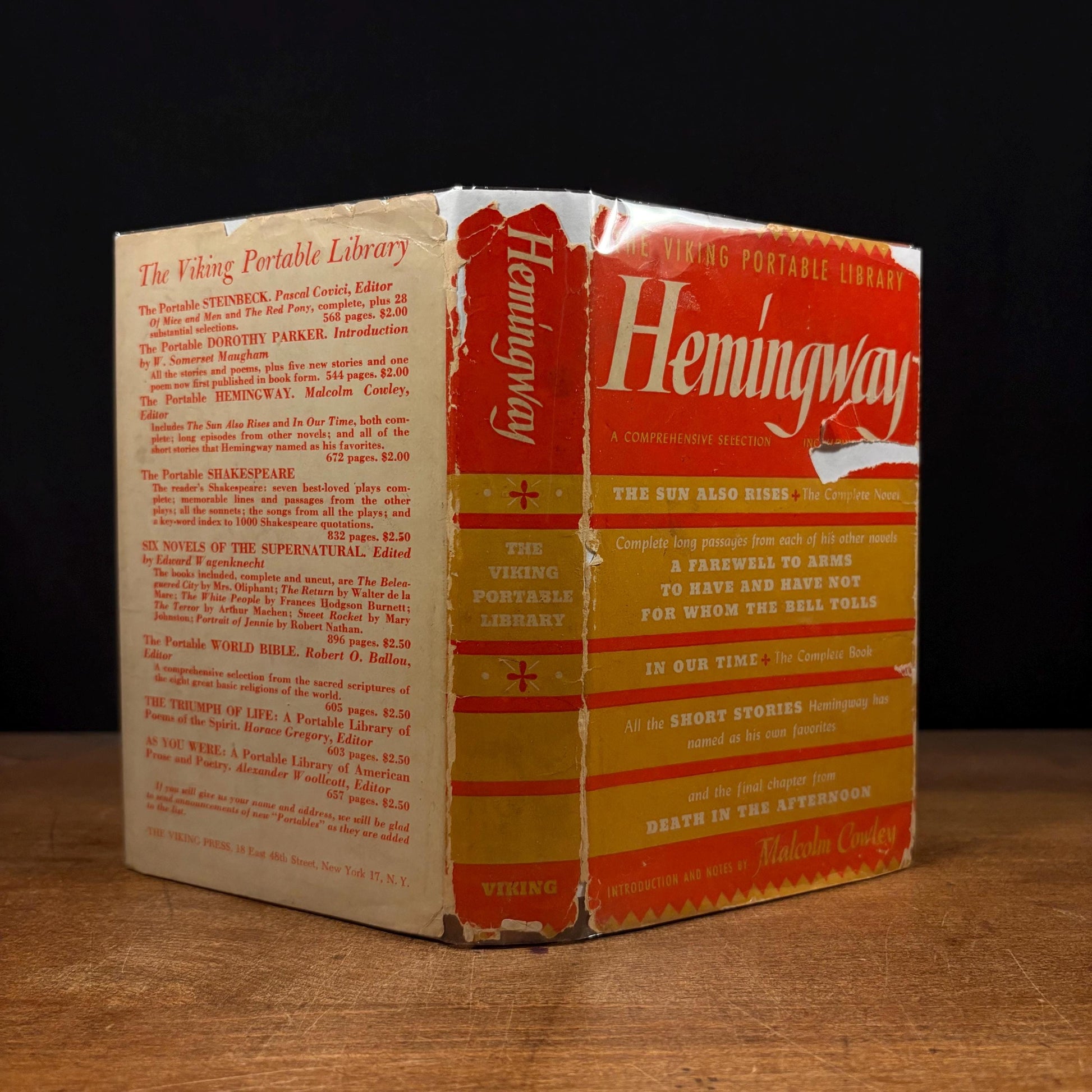 First Printing - The Viking Portable Library Hemingway / Malcolm Cowley (1944) Vintage Hardcover Book