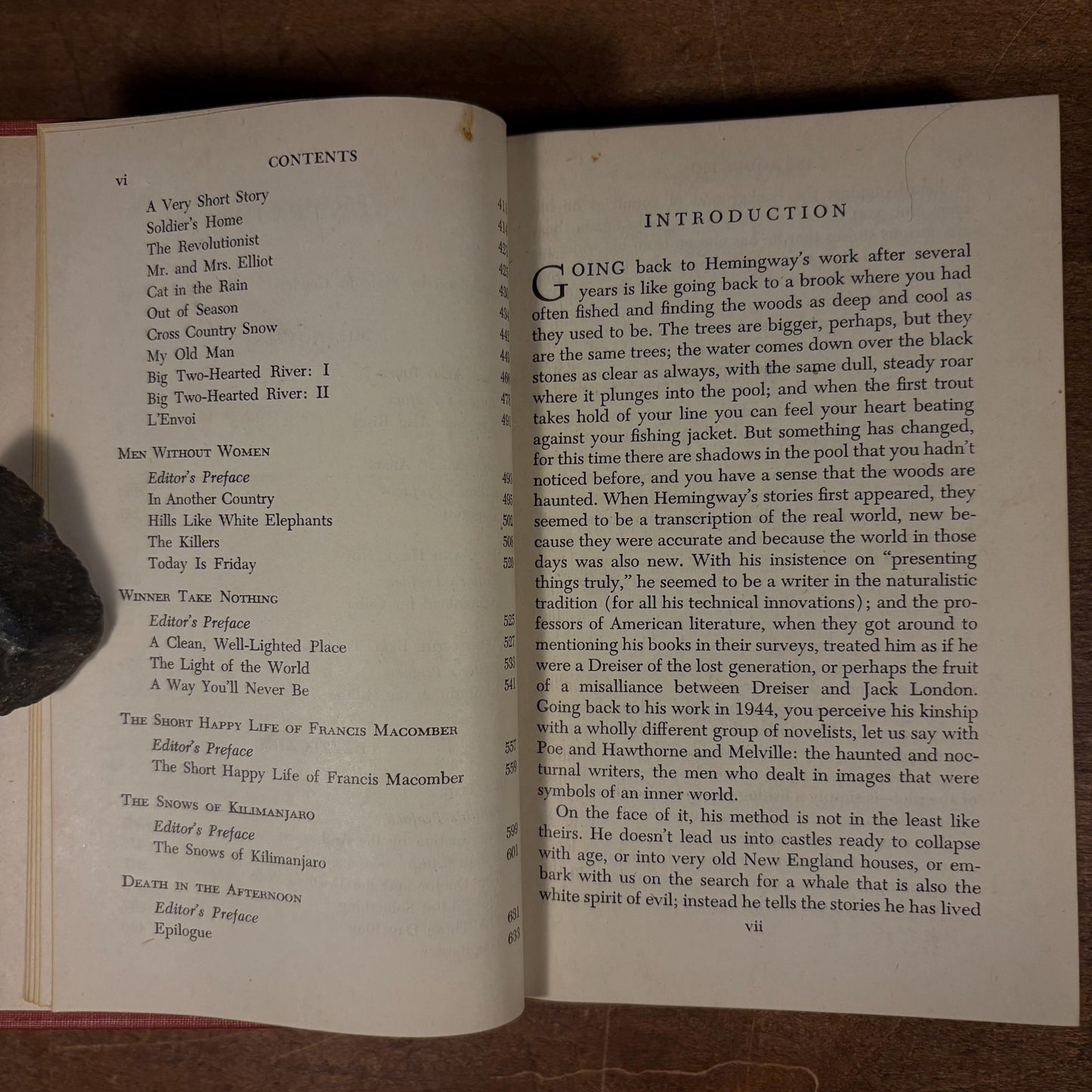 First Printing - The Viking Portable Library Hemingway / Malcolm Cowley (1944) Vintage Hardcover Book
