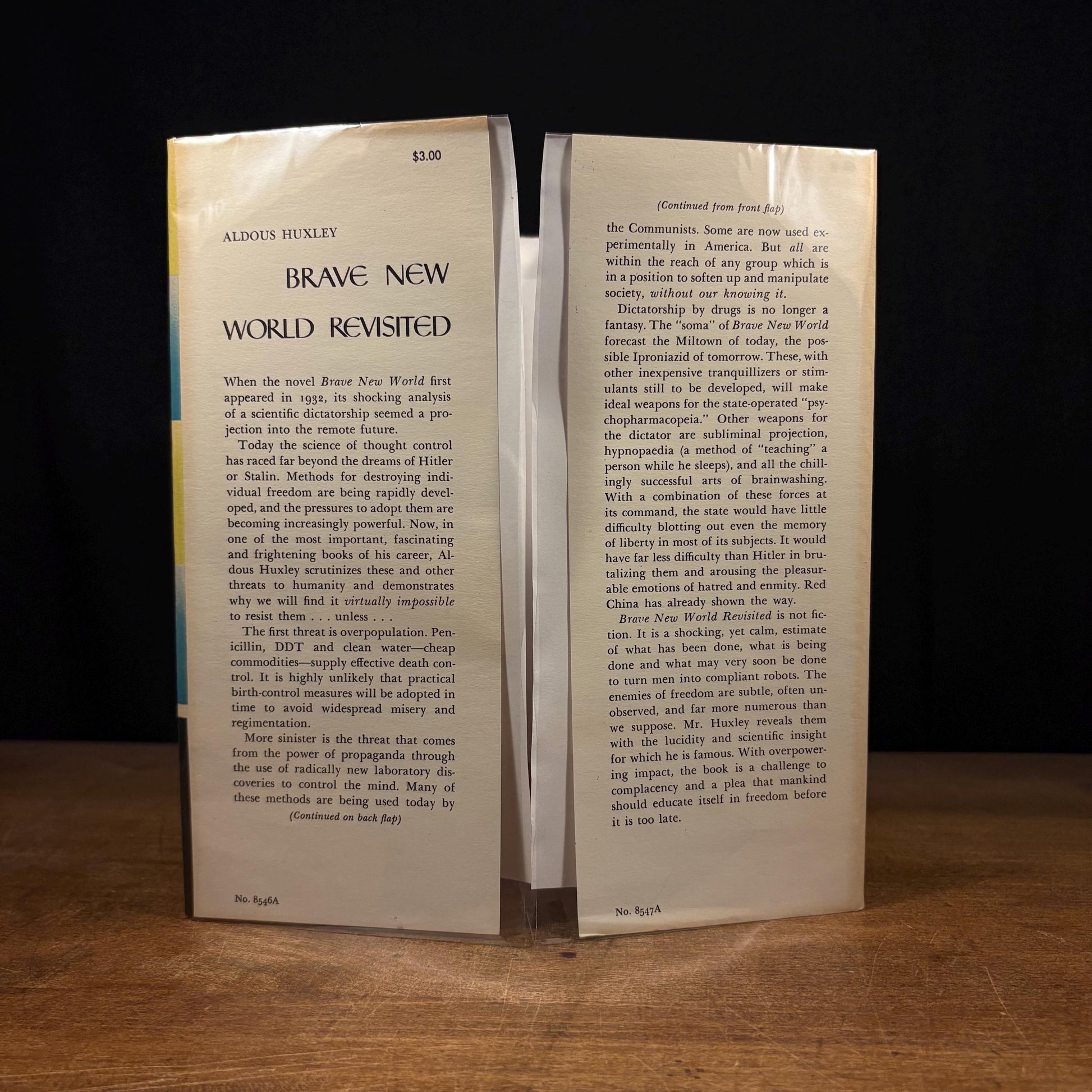 Early Printing - Brave New World Revisited / Aldous Huxley (1959) Vintage Hardcover Book