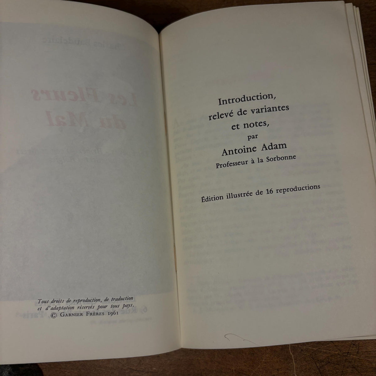 Les Fleurs du Mal / Charles Baudelaire (1961) Vintage French Paperback Book
