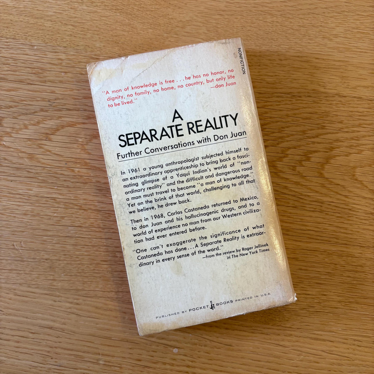 A Separate Reality: Further Conversations with Don Juan / Carlos Castaneda (1973) Vintage Paperback Book