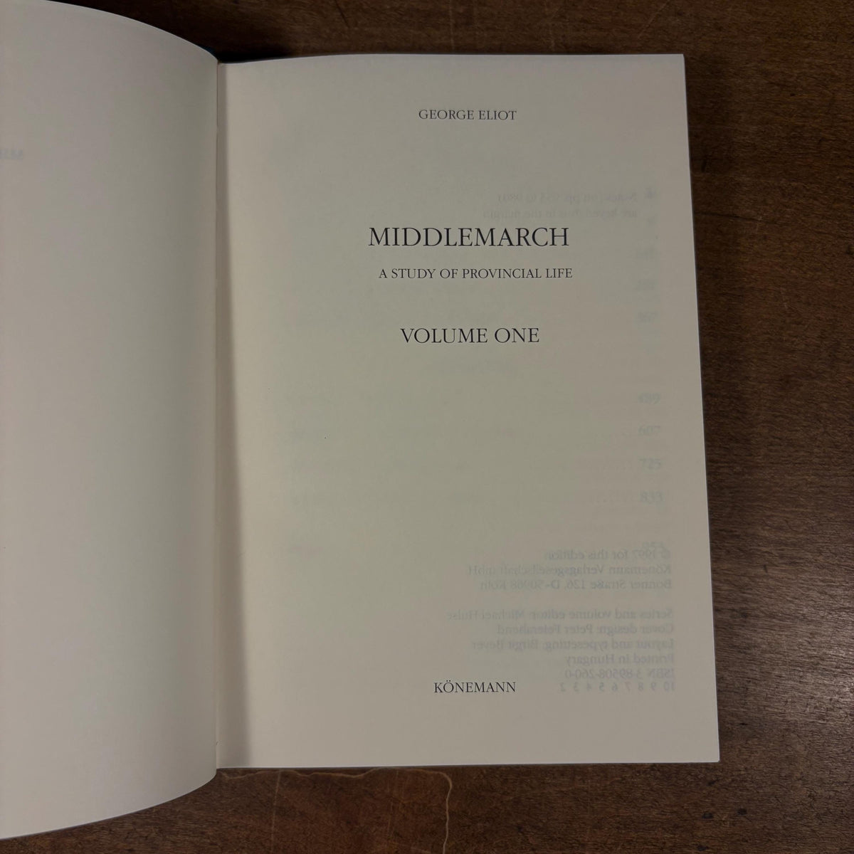 Middlemarch / George Eliot (1997) Vintage Hardcover Books