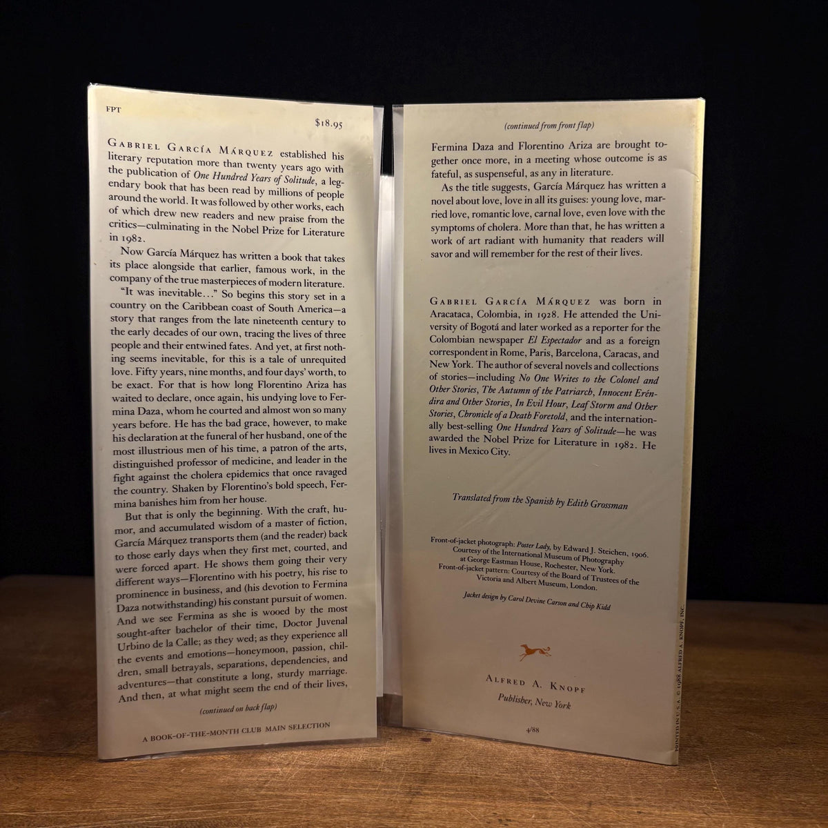 First US Printing - Love in the Time of Cholera / Gabriel García Márquez (1988) Vintage Hardcover Book