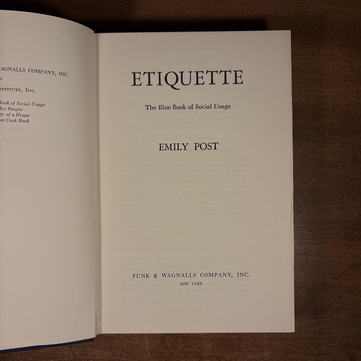 Etiquette: The Blue Book of Social Usage / Emily Post (1960) Vintage Hardcover Book