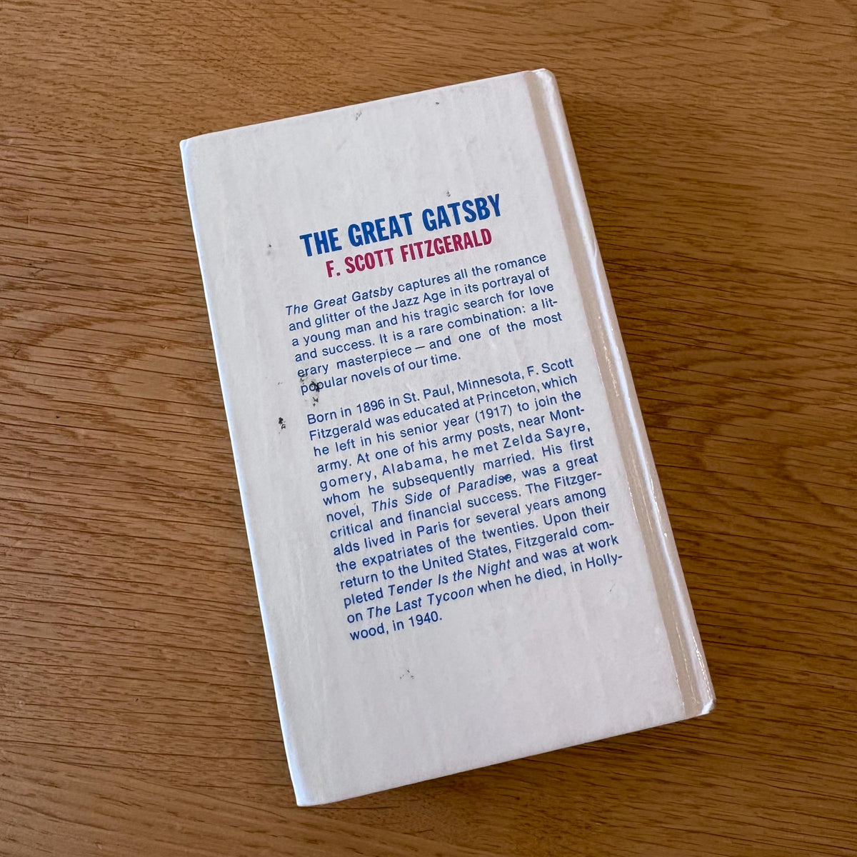 The Great Gatsby / F. Scott Fitzgerald (1980s) Vintage Permabound Book