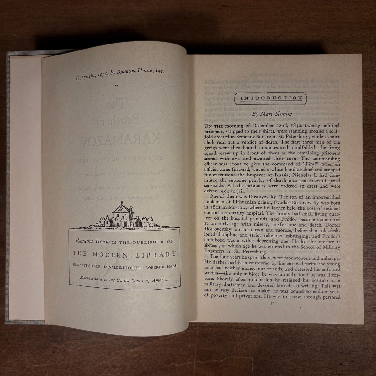 Modern Library - The Brothers Karamazov / Fyodor Dostoyevsky (1950) Vintage Hardcover Book
