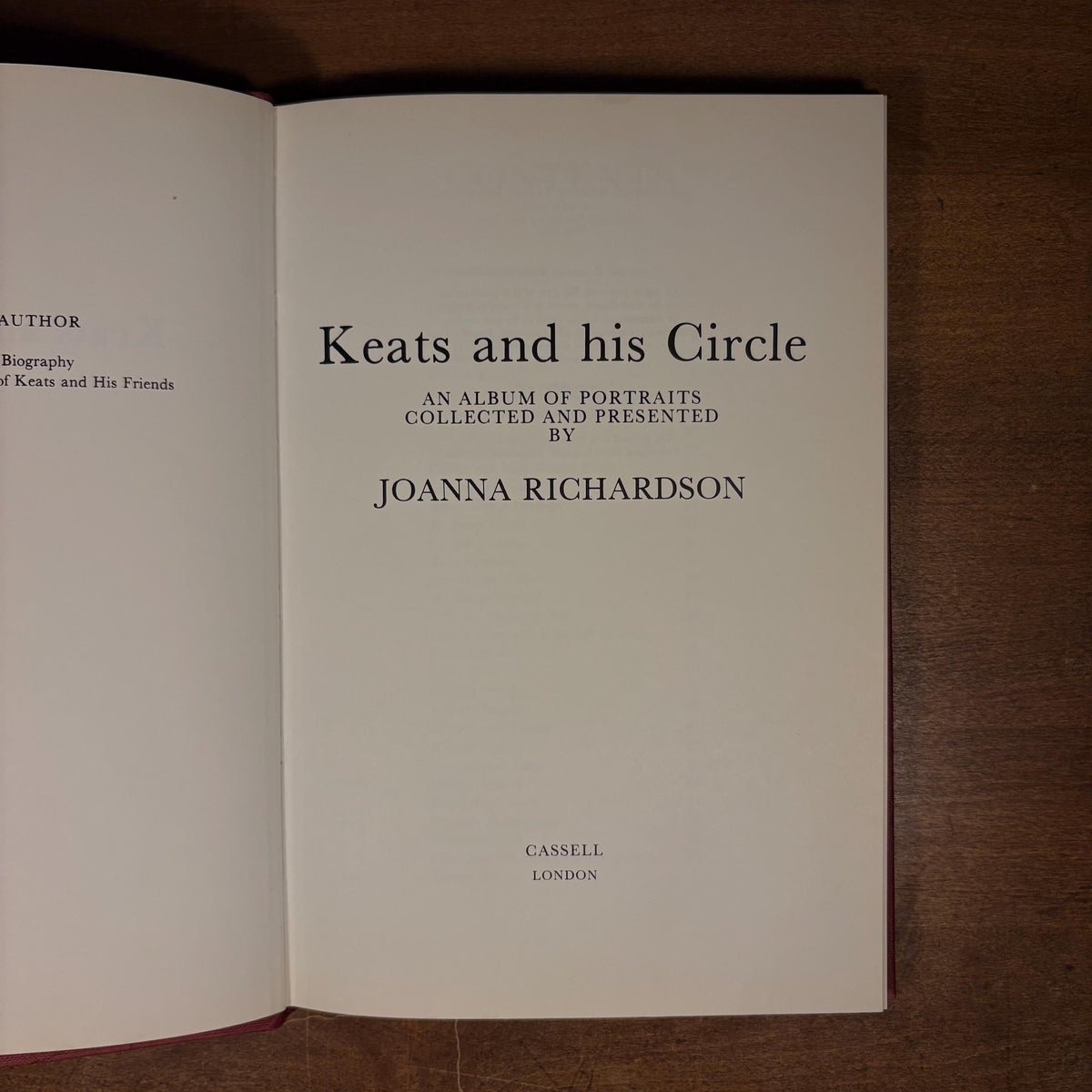 Keats and his Circle: An Album of Portraits / Joanna Richardson (1980) Vintage Hardcover Book