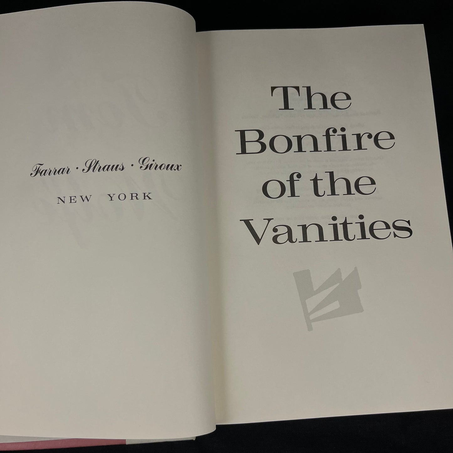 First Printing - The Bonfire of the Vanities by Tom Wolfe (1987) Vintage Hardcover Book