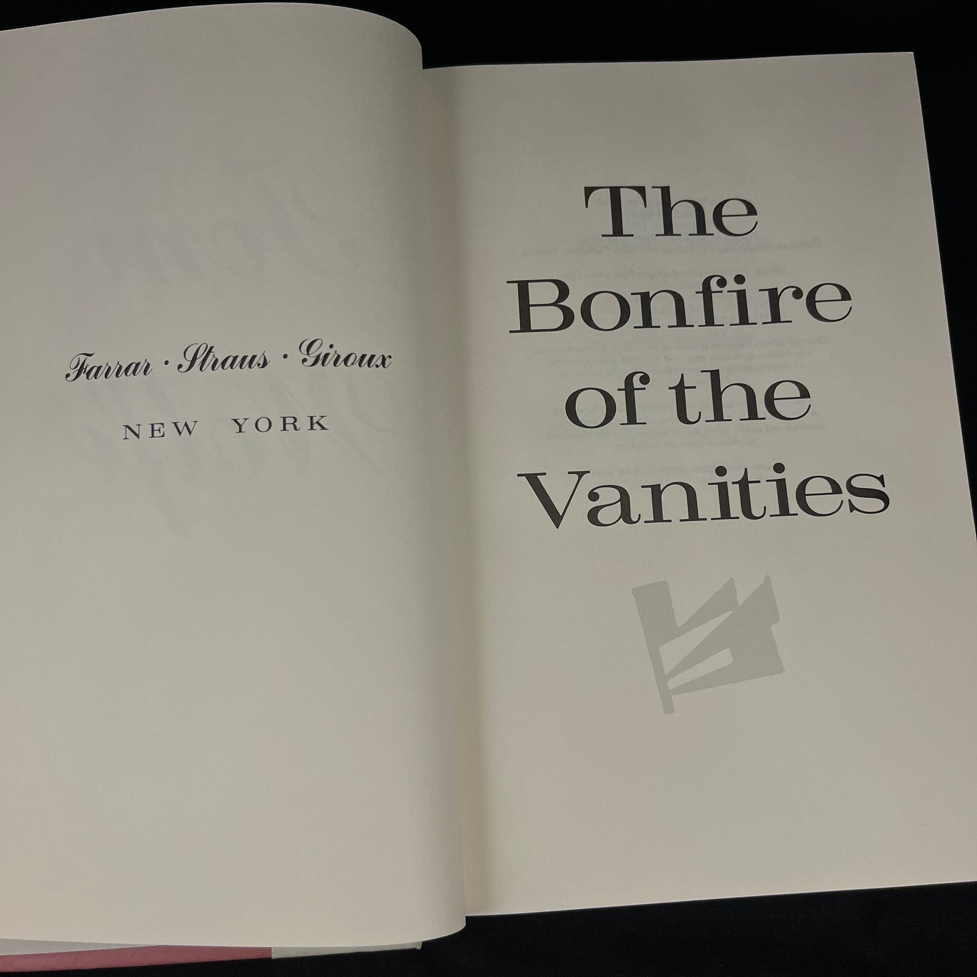 First Printing - The Bonfire of the Vanities by Tom Wolfe (1987) Vintage Hardcover Book