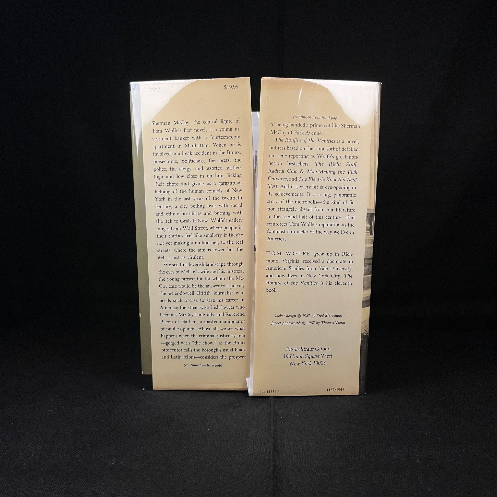 First Printing - The Bonfire of the Vanities by Tom Wolfe (1987) Vintage Hardcover Book