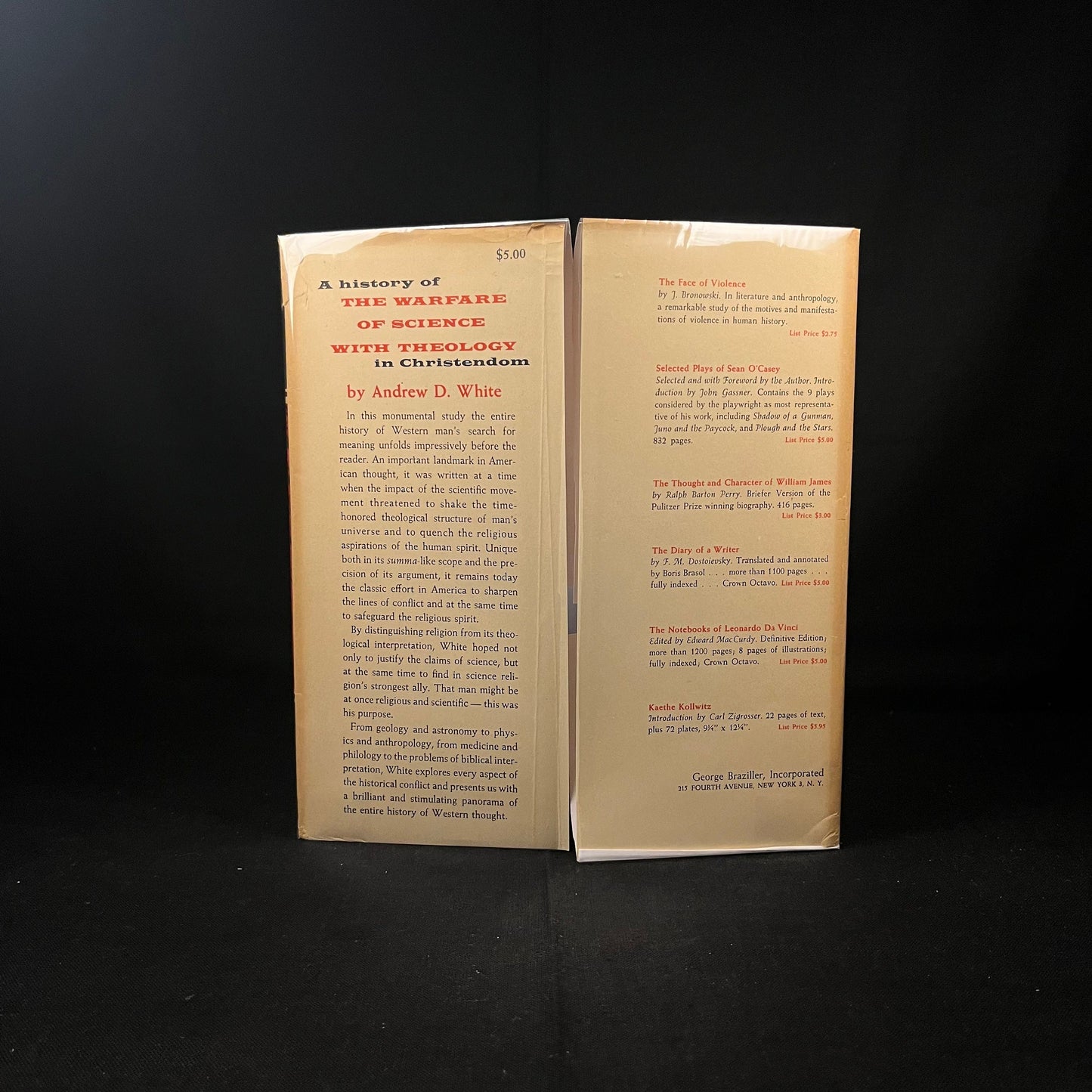 A History of the Warfare of Science with Theology in Christendom by Andrew D. White (1955) Vintage Hardcover Book