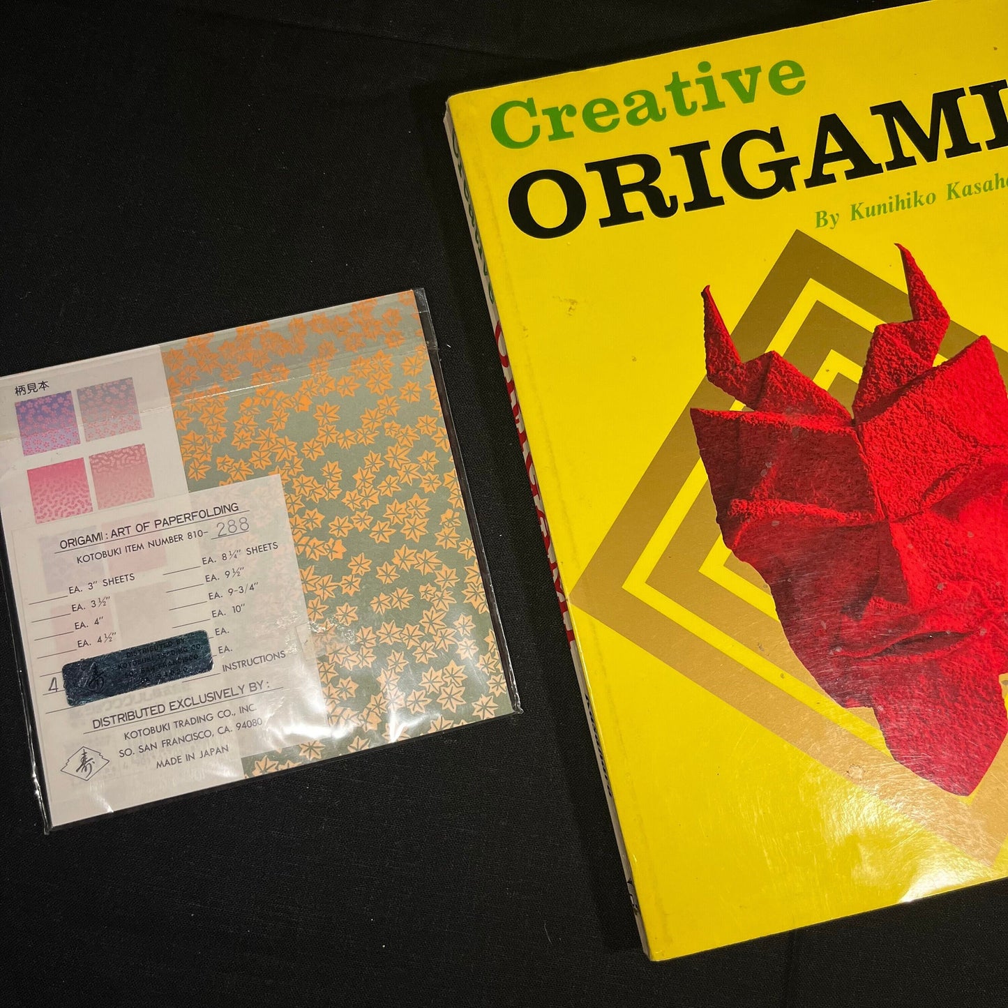 Creative Origami by Kunihiko Kasahara (1996) Vintage Softcover Book with Vintage Kotobuki Origami Paper