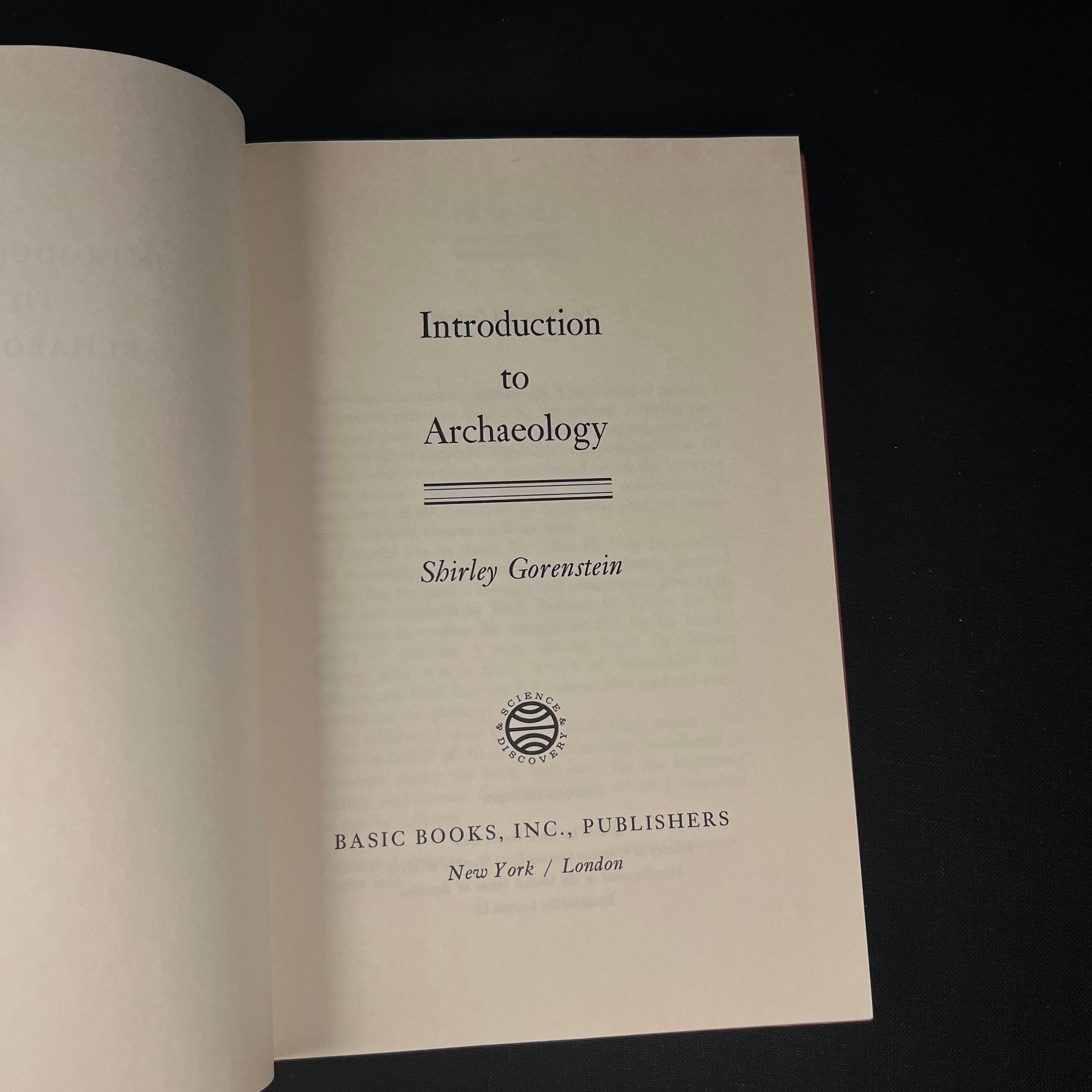 Introduction to Archaeology by Shirley Gorenstein (1965) Vintage Hardcover Book