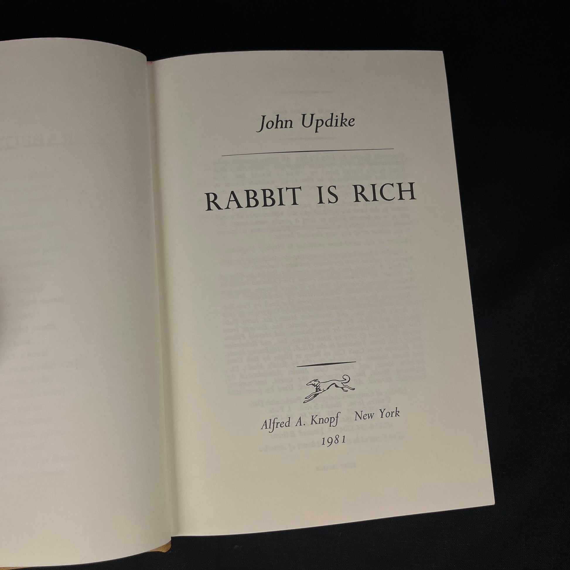 First Printing - Rabbit is Rich by John Updike (1981) Vintage Hardcover Book