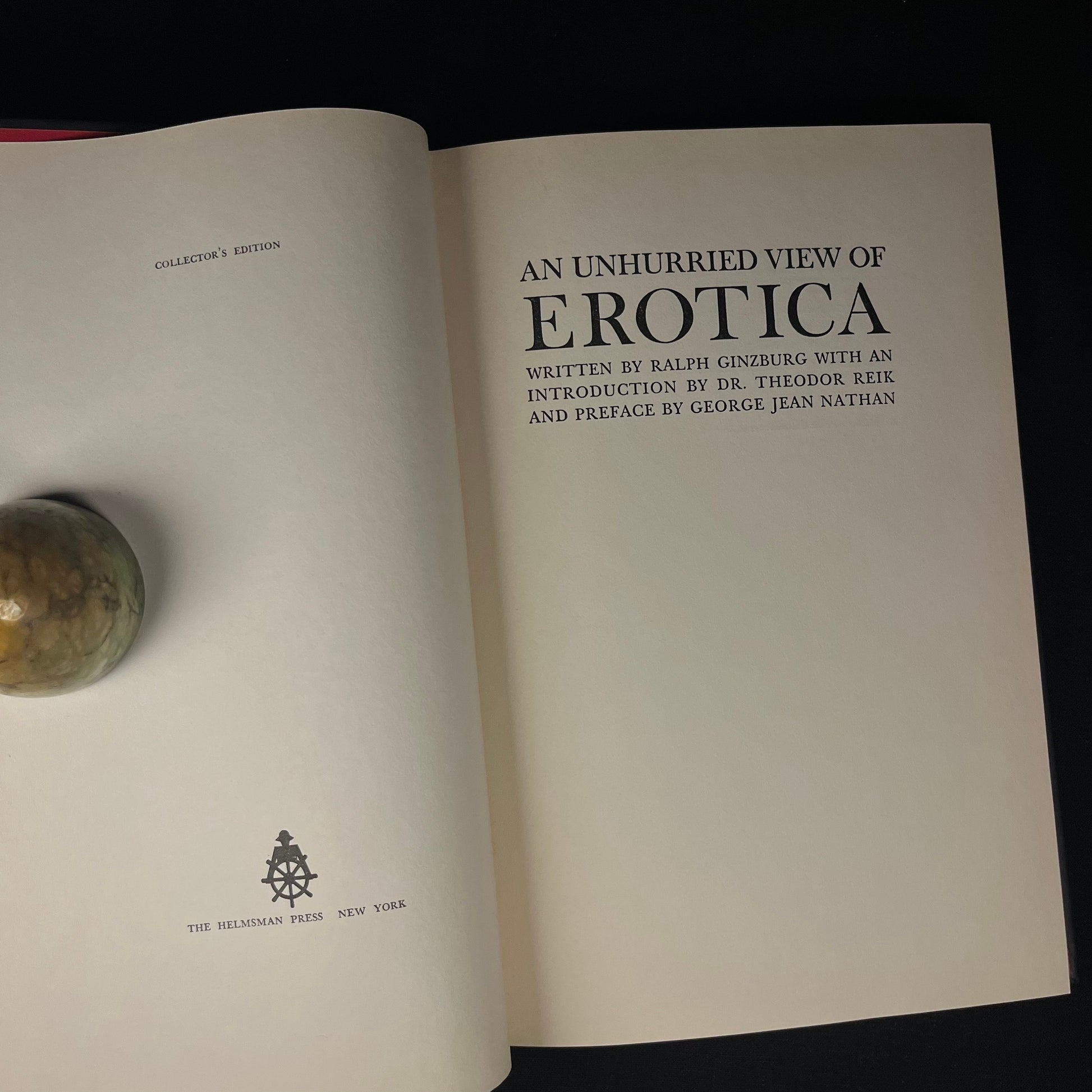 Collector’s Edition - An Unhurried View of Erotica by Ralph Ginzberg (1958) Vintage Hardcover Book