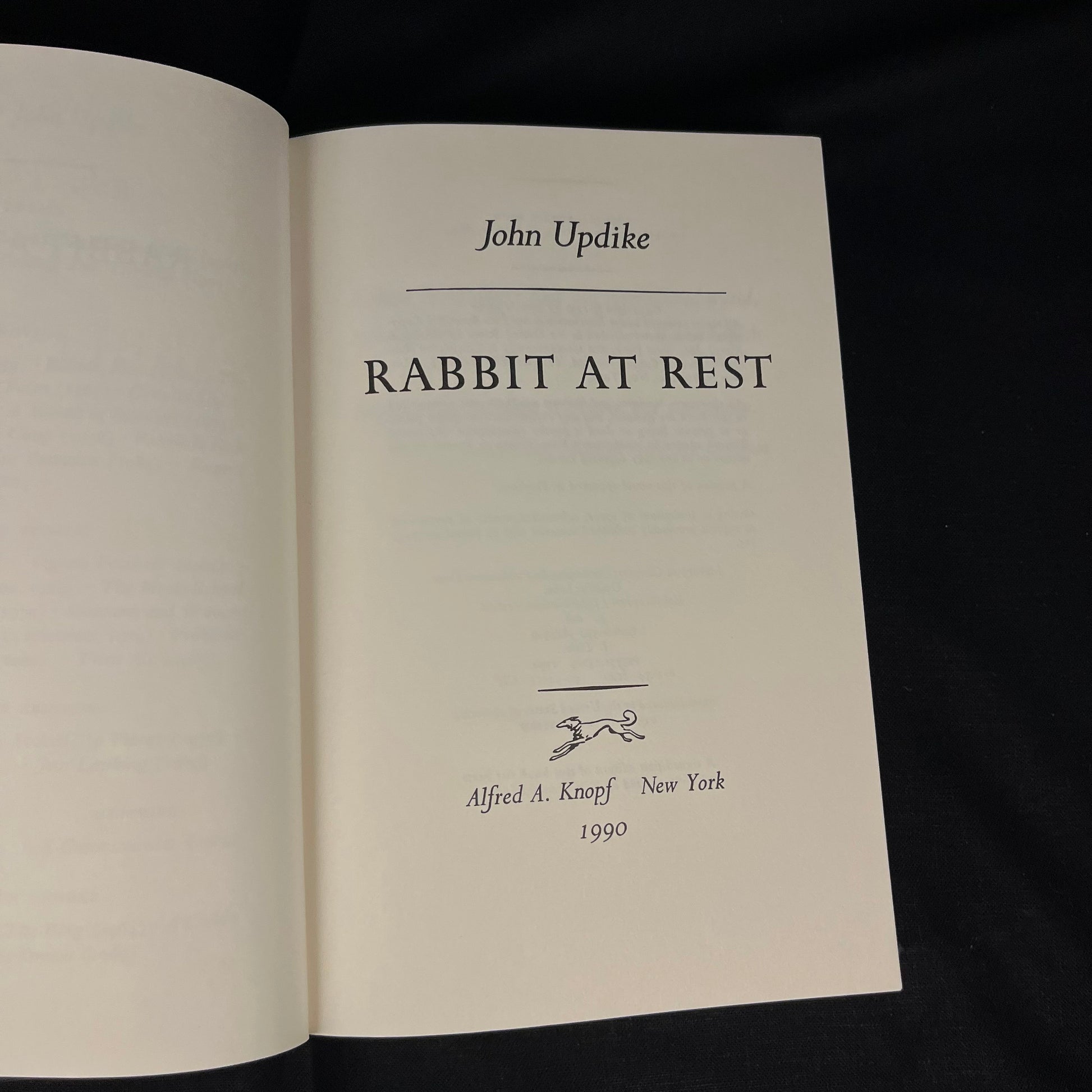 First Printing - Rabbit at Rest: A Novel by John Updike (1990) Vintage Hardcover Book