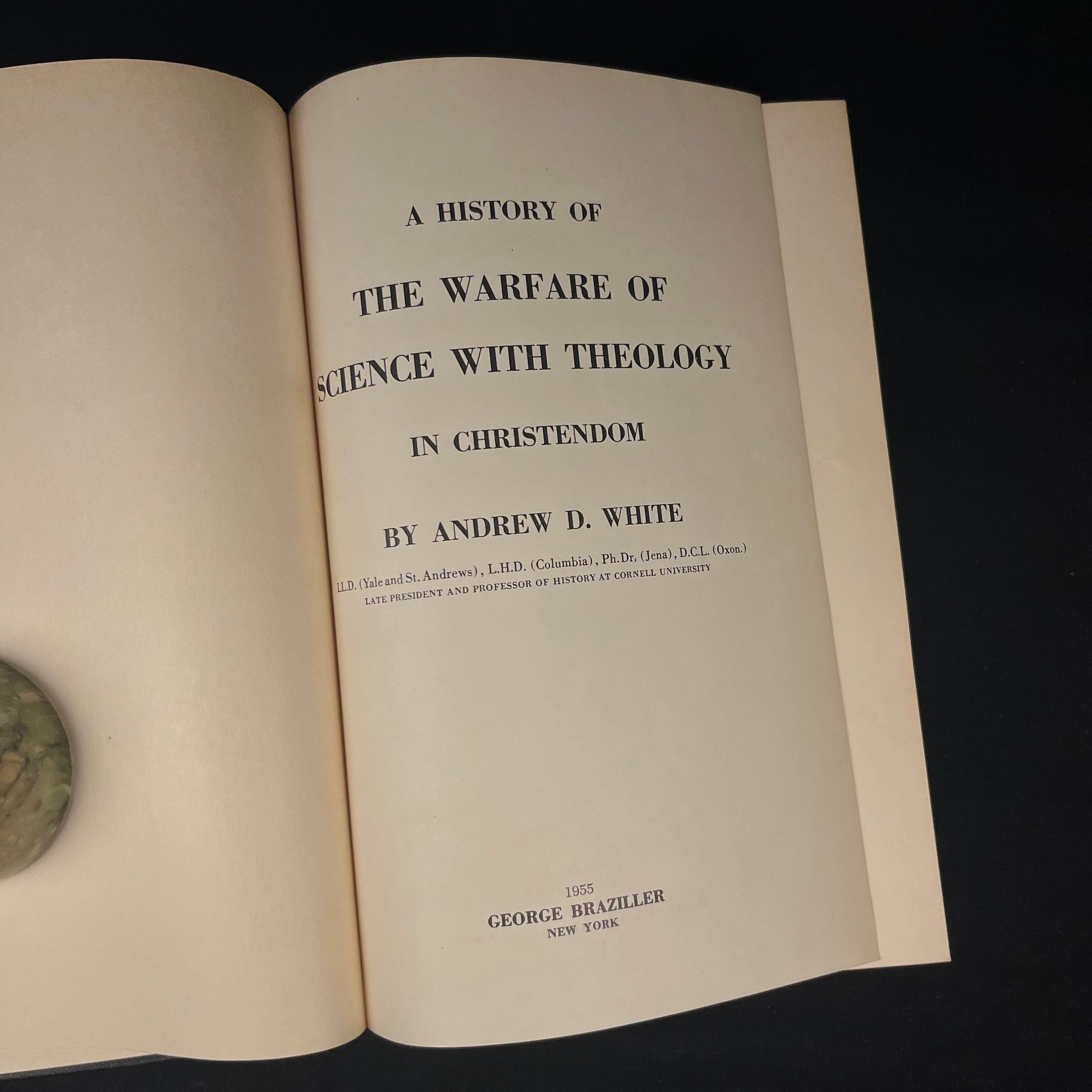 A History of the Warfare of Science with Theology in Christendom by Andrew D. White (1955) Vintage Hardcover Book