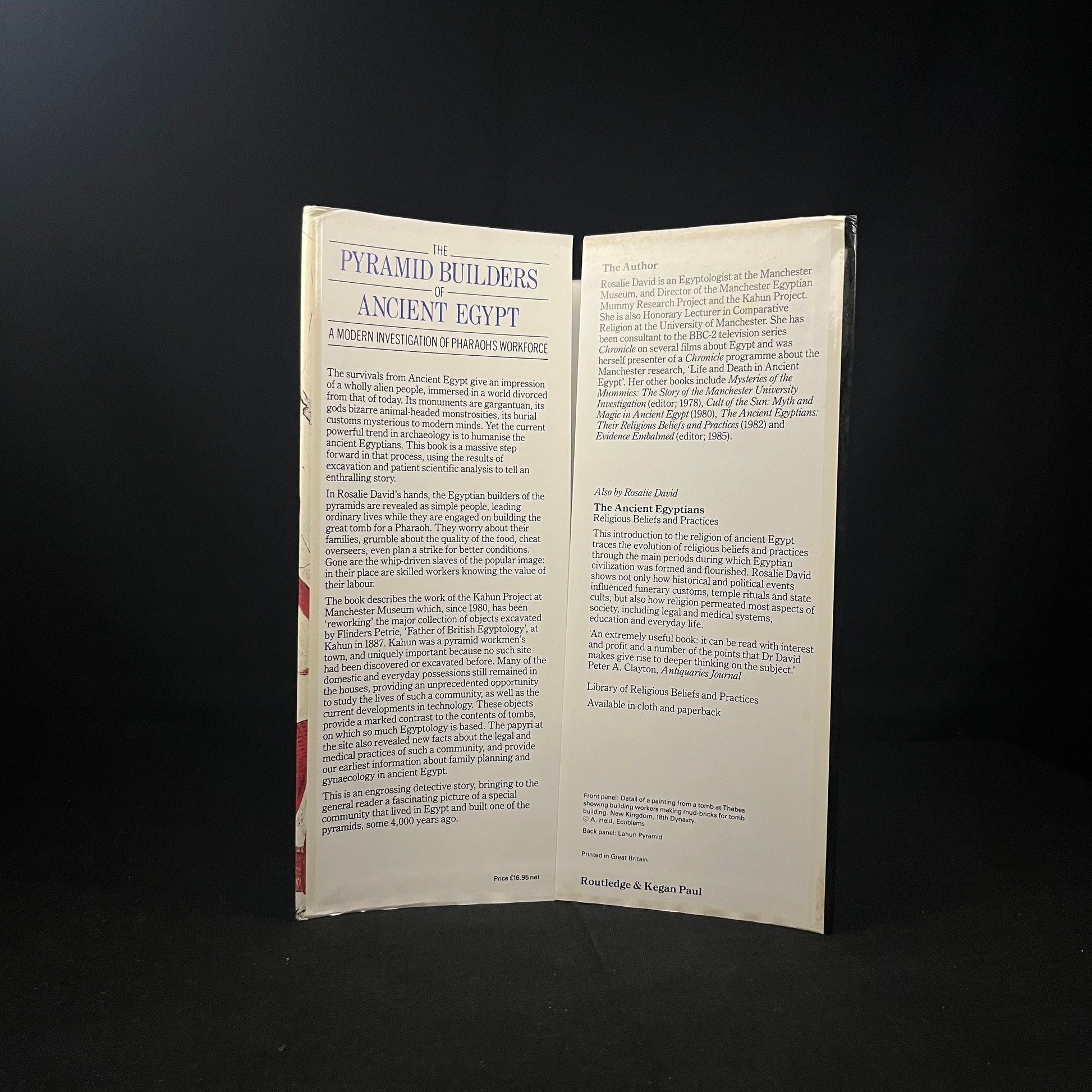 First Edition The Pyramid Builders of Ancient Egypt: A Modern Investigation of the Pharaoh’s Workforce by Rosalie David (1986) Vintage Book