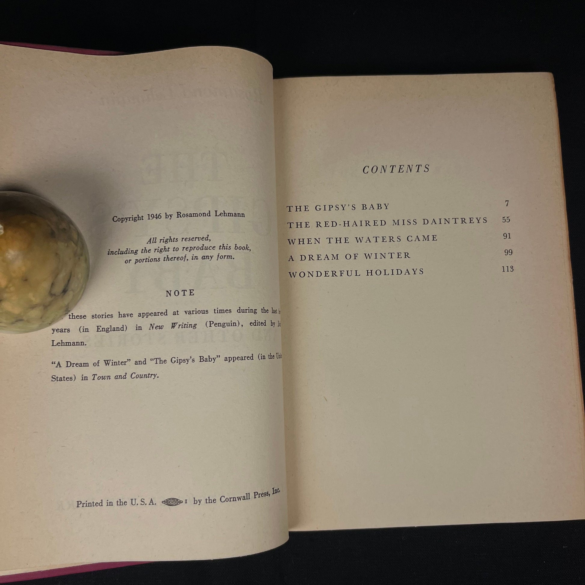 First Printing - The Gypsy’s Baby and Other Stories by Rosamond Lehmann (1946) Vintage Hardcover Book