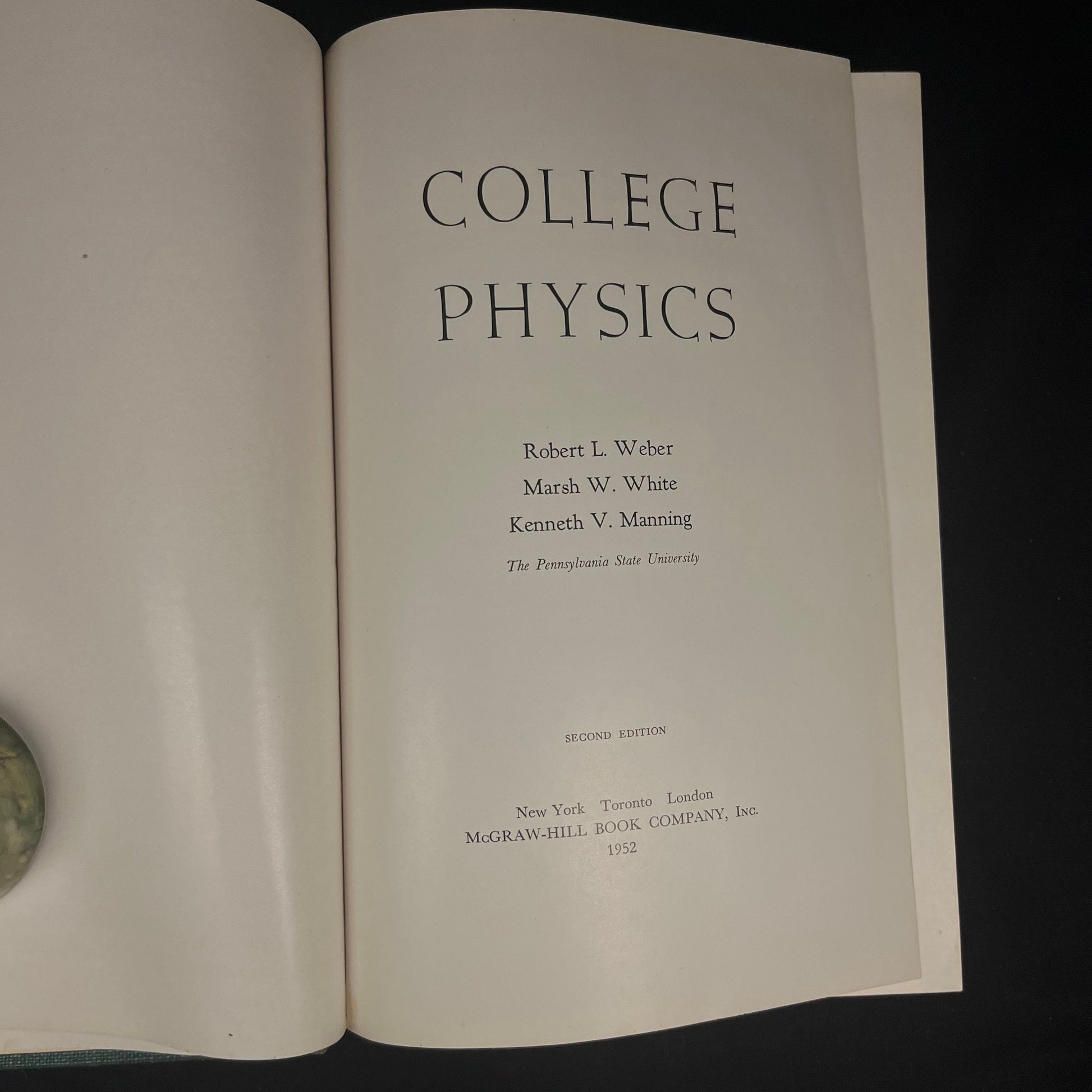 College Physics by Robert L. Weber (1952) Vintage Hardcover Book