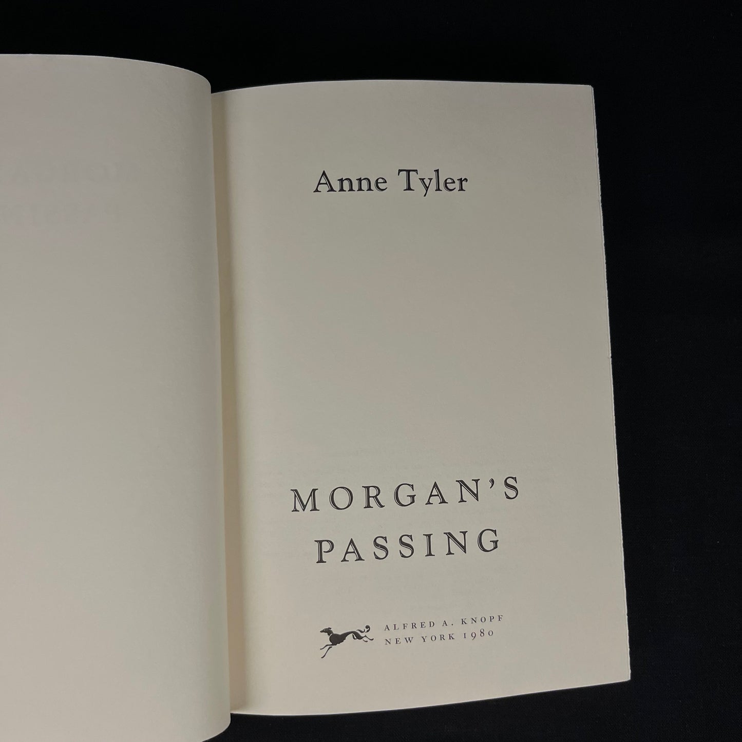 First Printing - Morgan’s Passing: A Novel by Anne Tyler (1980) Vintage Hardcover Book