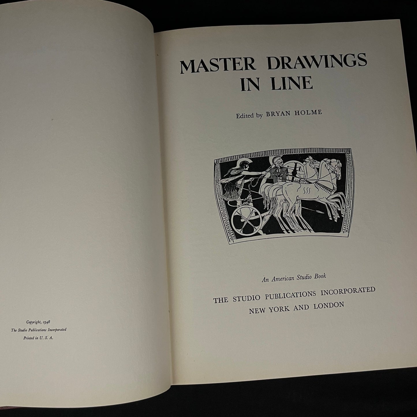 Master Drawings in Line Edited by Bryan Holme (1948) Vintage Hardcover Book