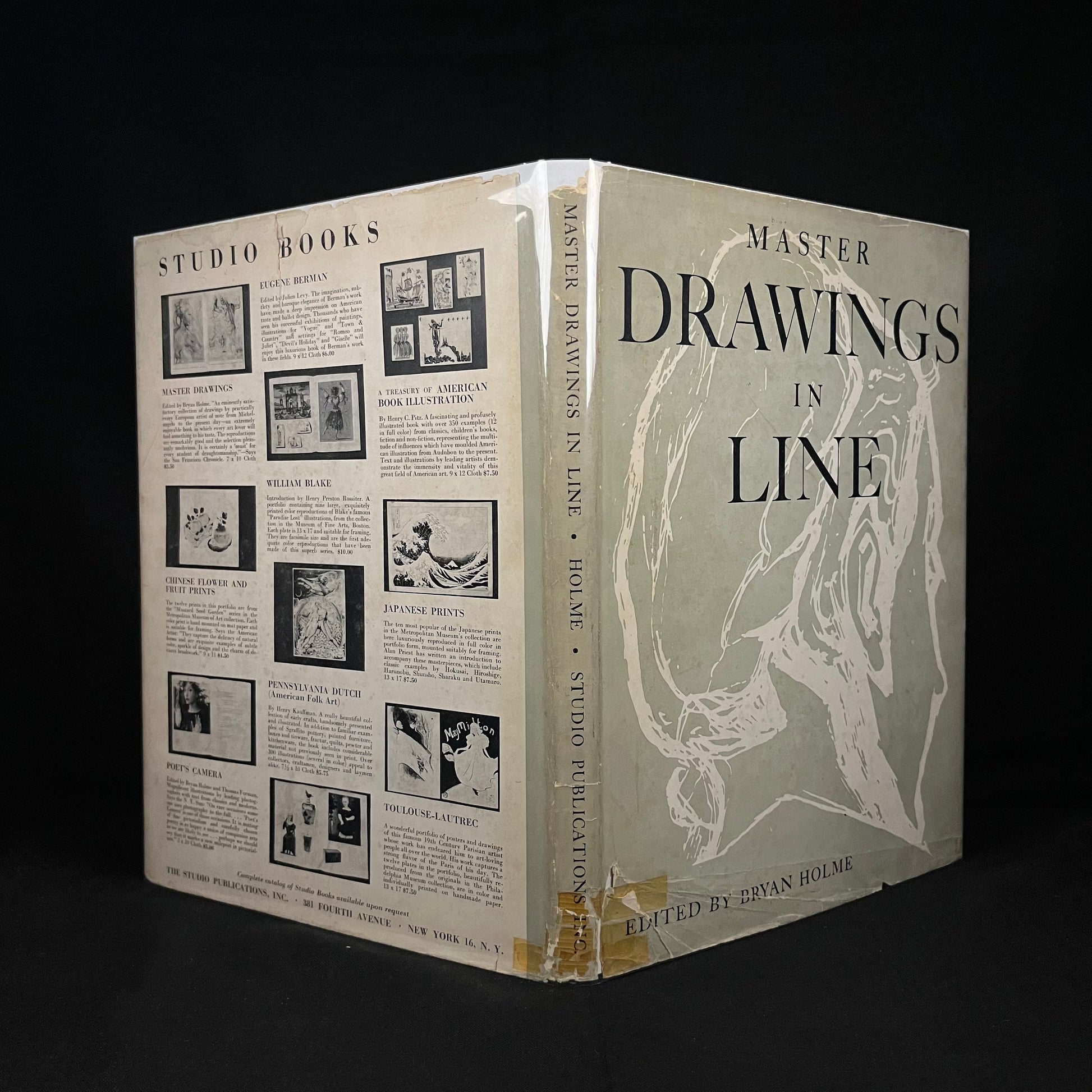 Master Drawings in Line Edited by Bryan Holme (1948) Vintage Hardcover Book